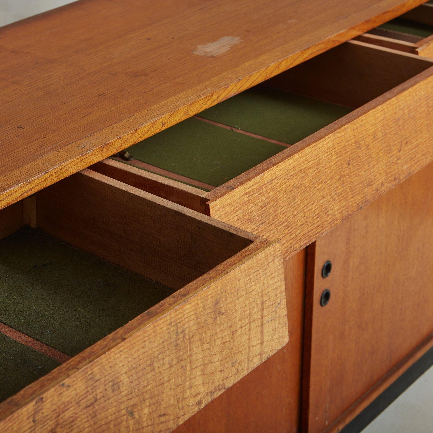 Monumental Oak Shop Cabinet with Drawers, France 1950s For Sale 1
