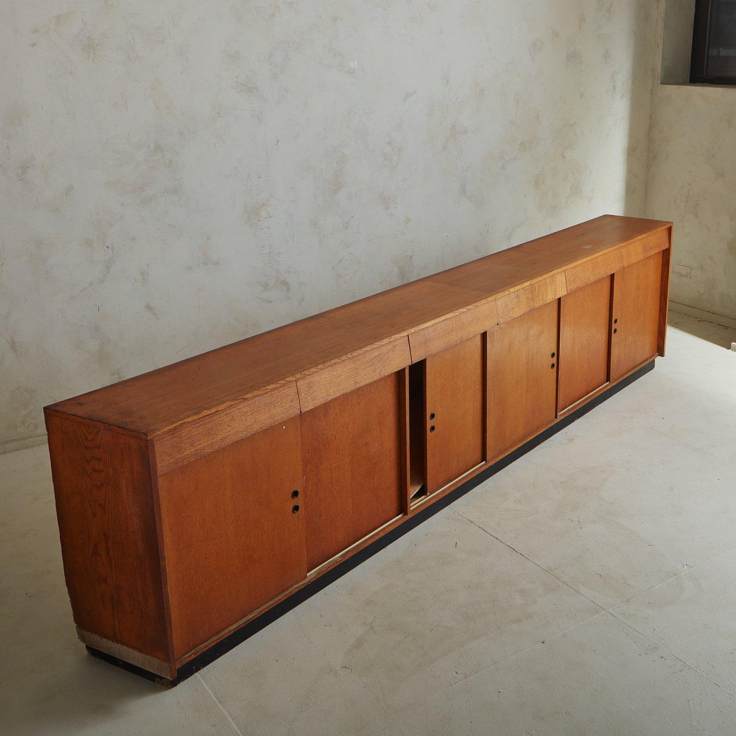Monumental Oak Shop Cabinet with Drawers, France 1950s For Sale 2