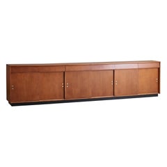 Vintage Monumental Oak Shop Cabinet with Drawers, France 1950s