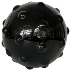 Monumental Obsidian Mine Sphere Sculpture