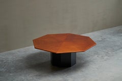 Monumental Octagonal Dining Table in Wood 1970s