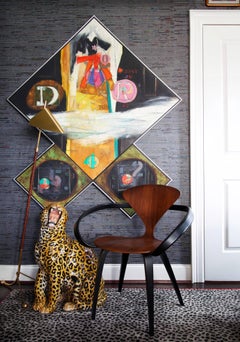 Monumental Oil on Canvas and Collage Triptych by Walter Feldman, 1975