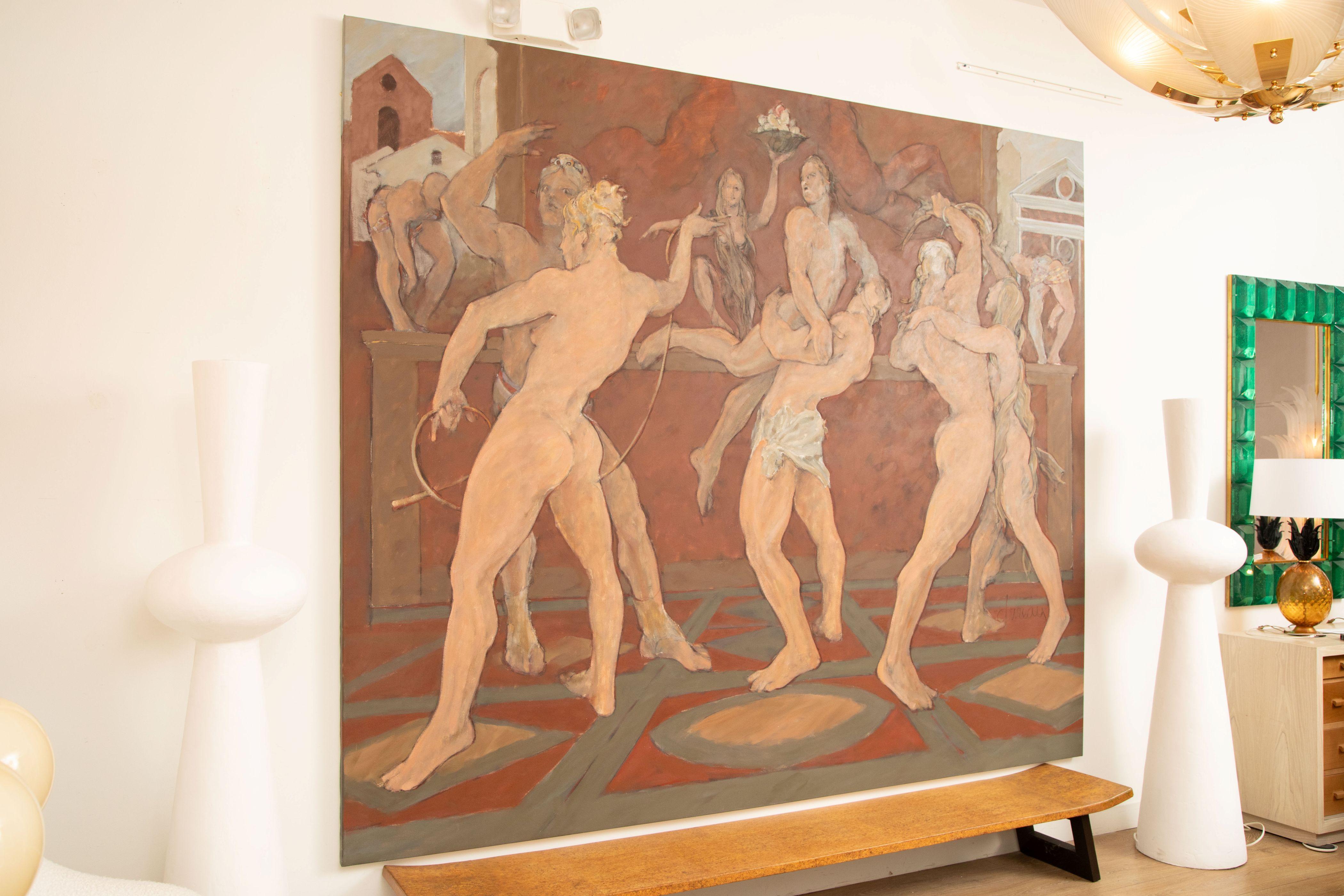 Renaissance Huile monumentale sur toile de George Dureau, USA 1997 en vente