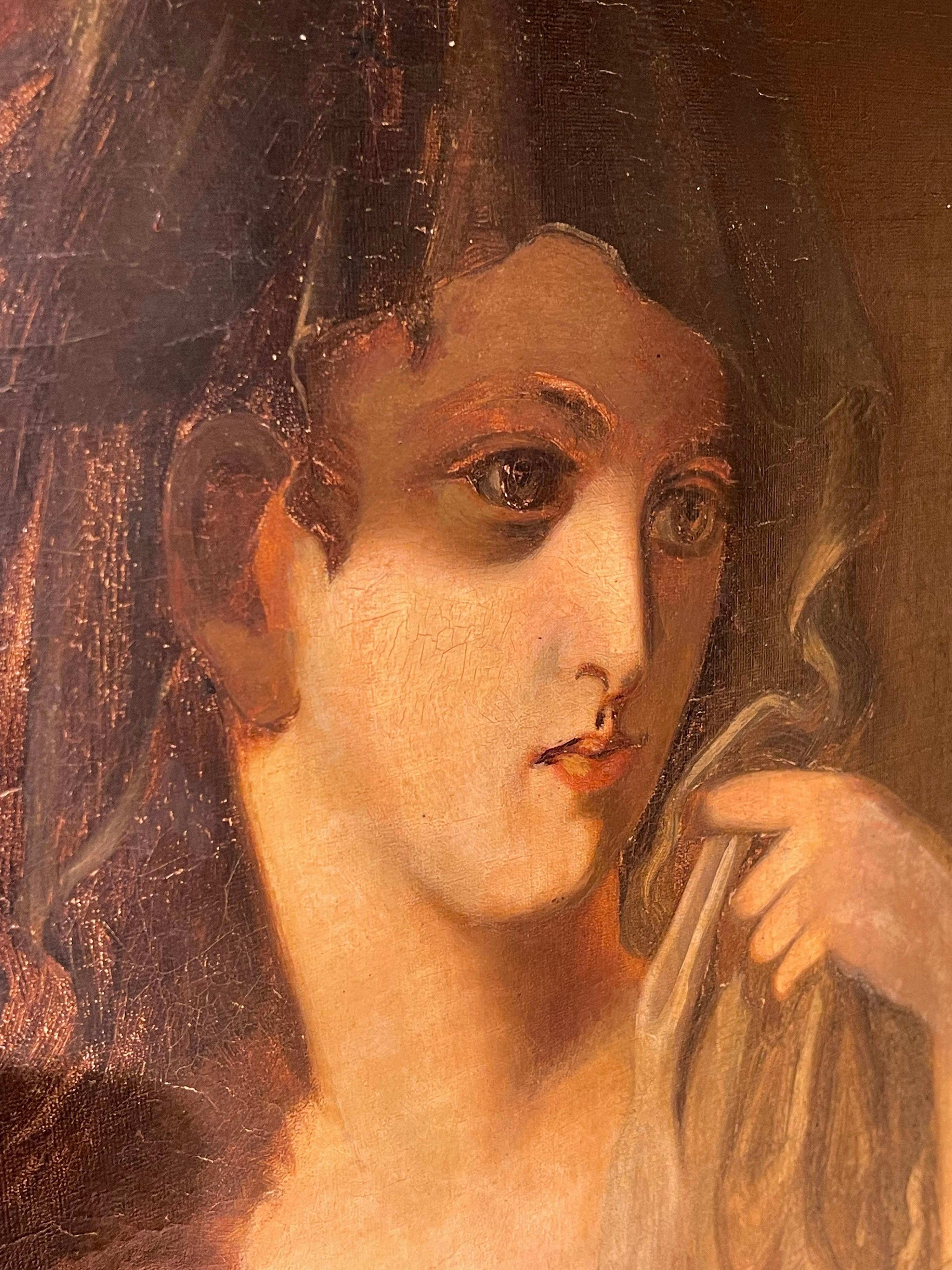 Peinture monumentale à l'huile sur toile / Portrait, 19e siècle en vente 3