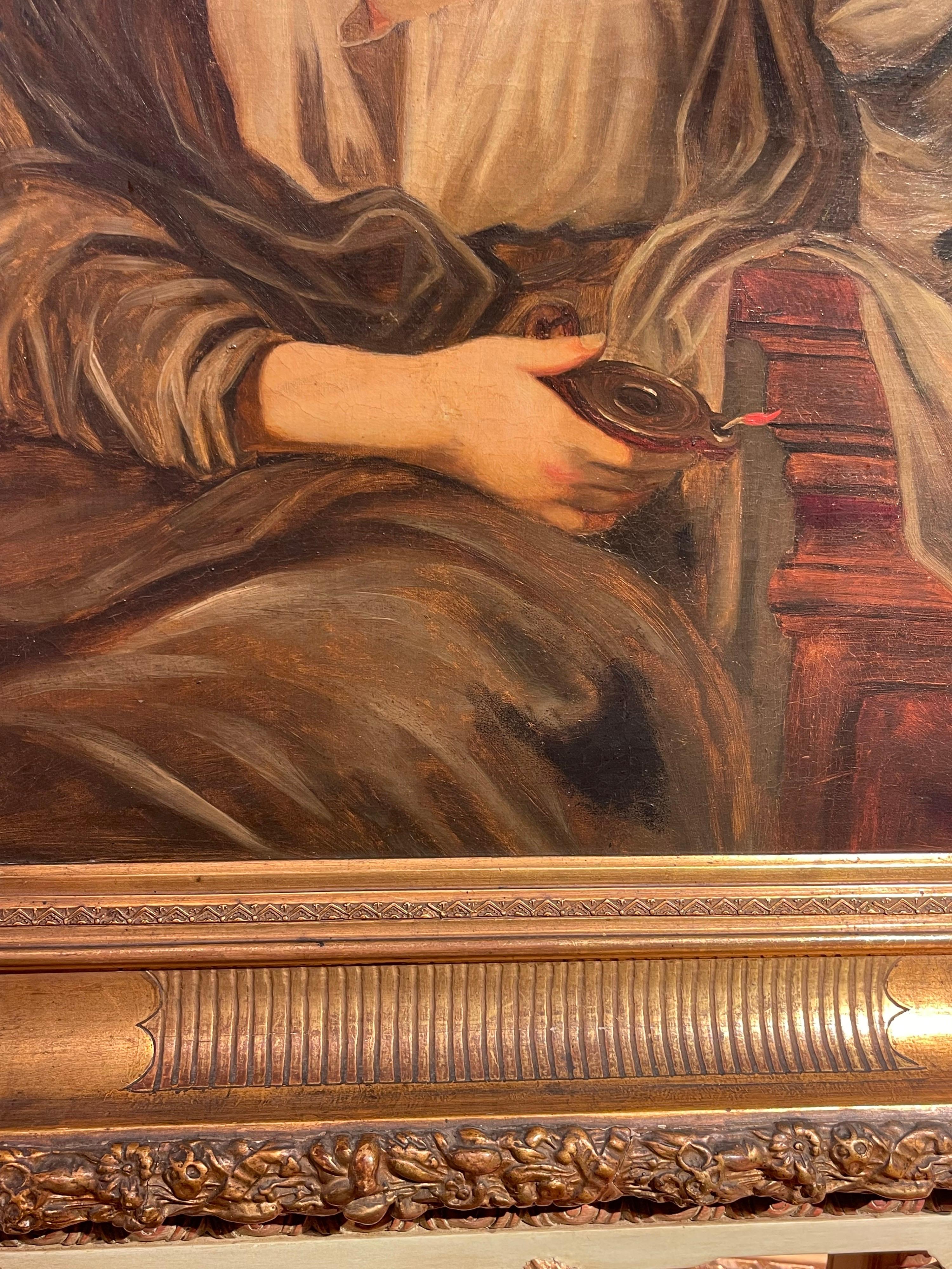 Toile Peinture monumentale à l'huile sur toile / Portrait, 19e siècle en vente
