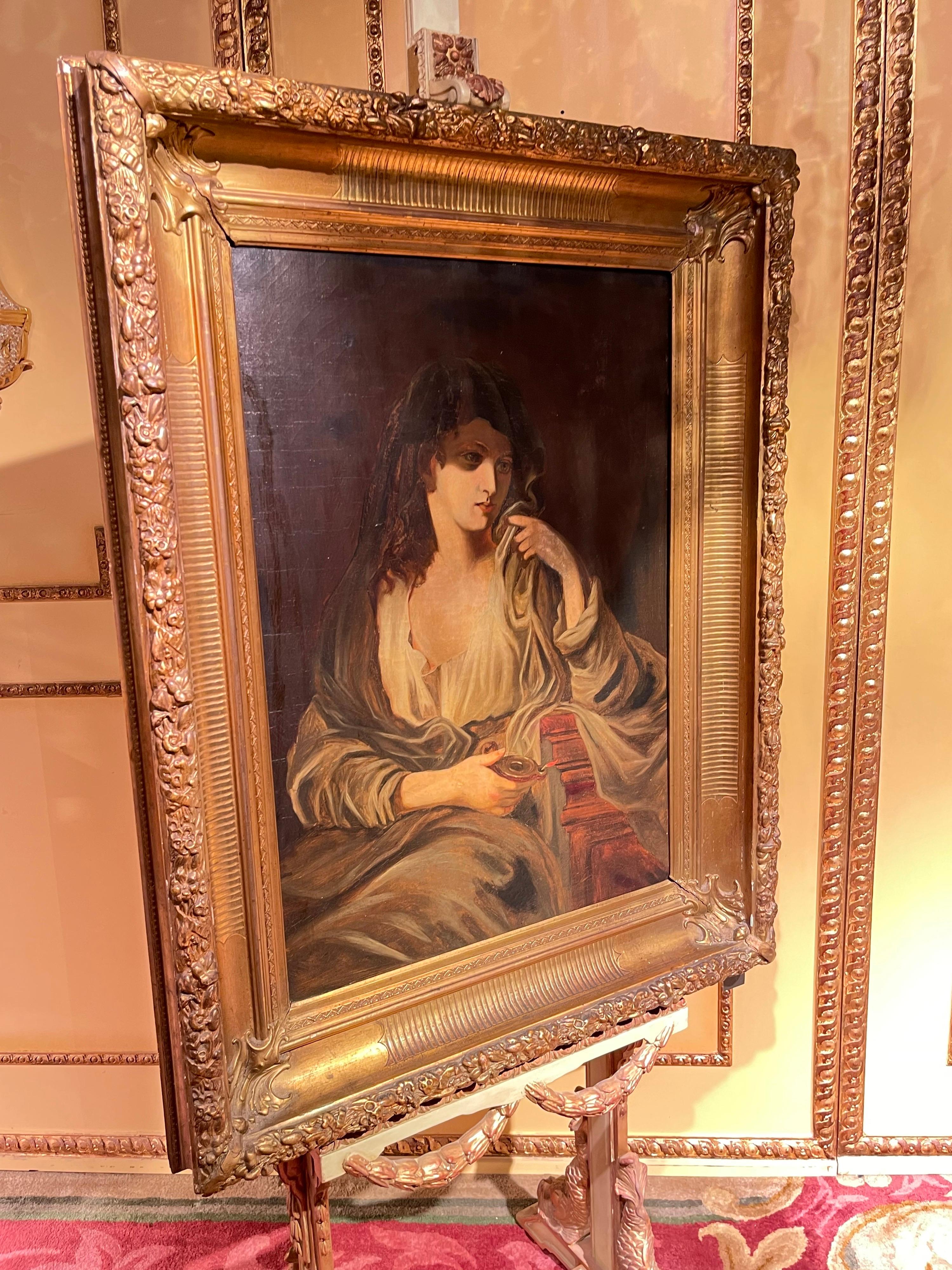 Monumental Oil on Canvas Painting / Portrait, 19th Century For Sale 3