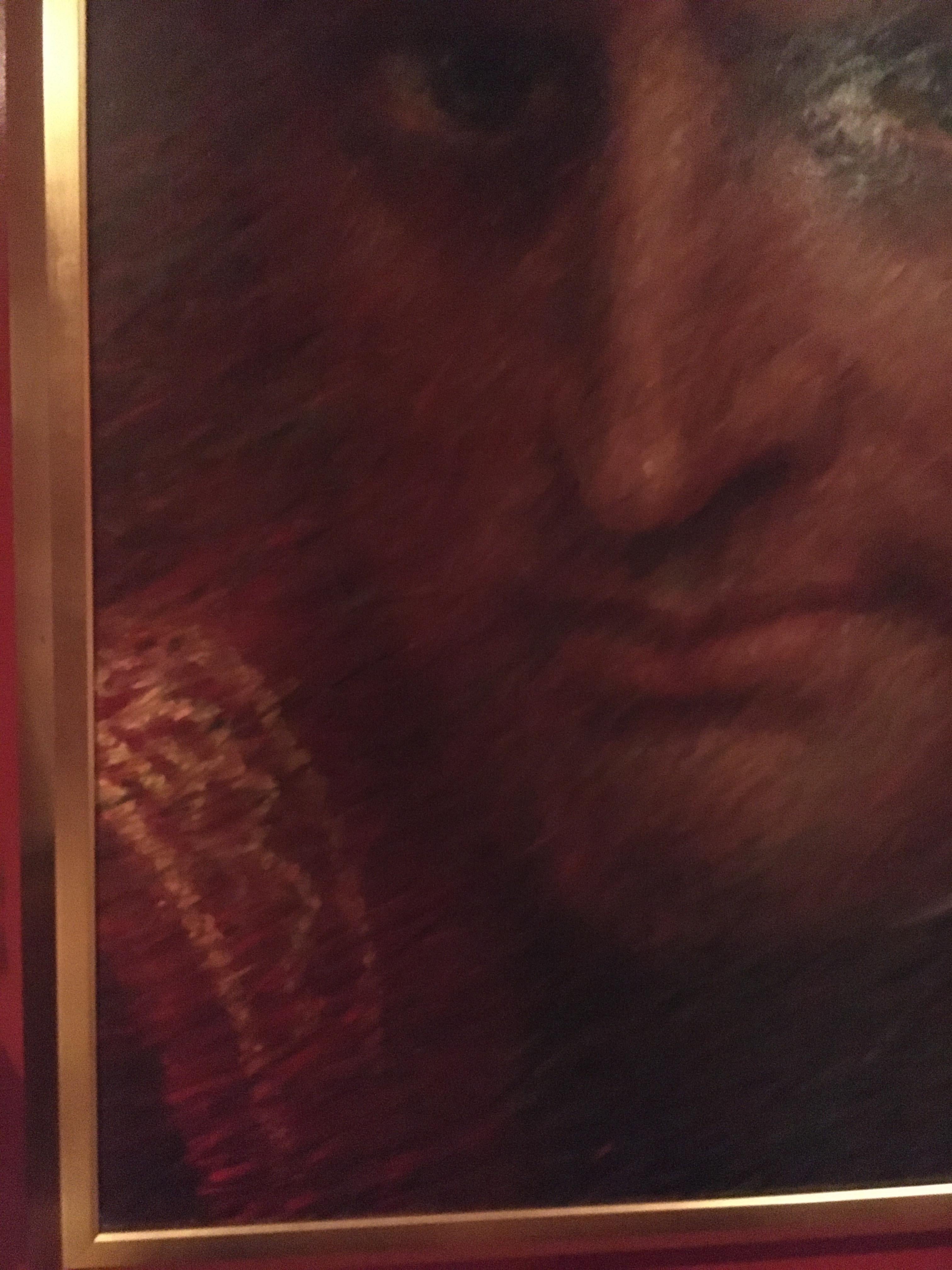 American Monumental Oil on Canvas Portrait of Napoleon in Giltwood Frame Artist Dan Piel