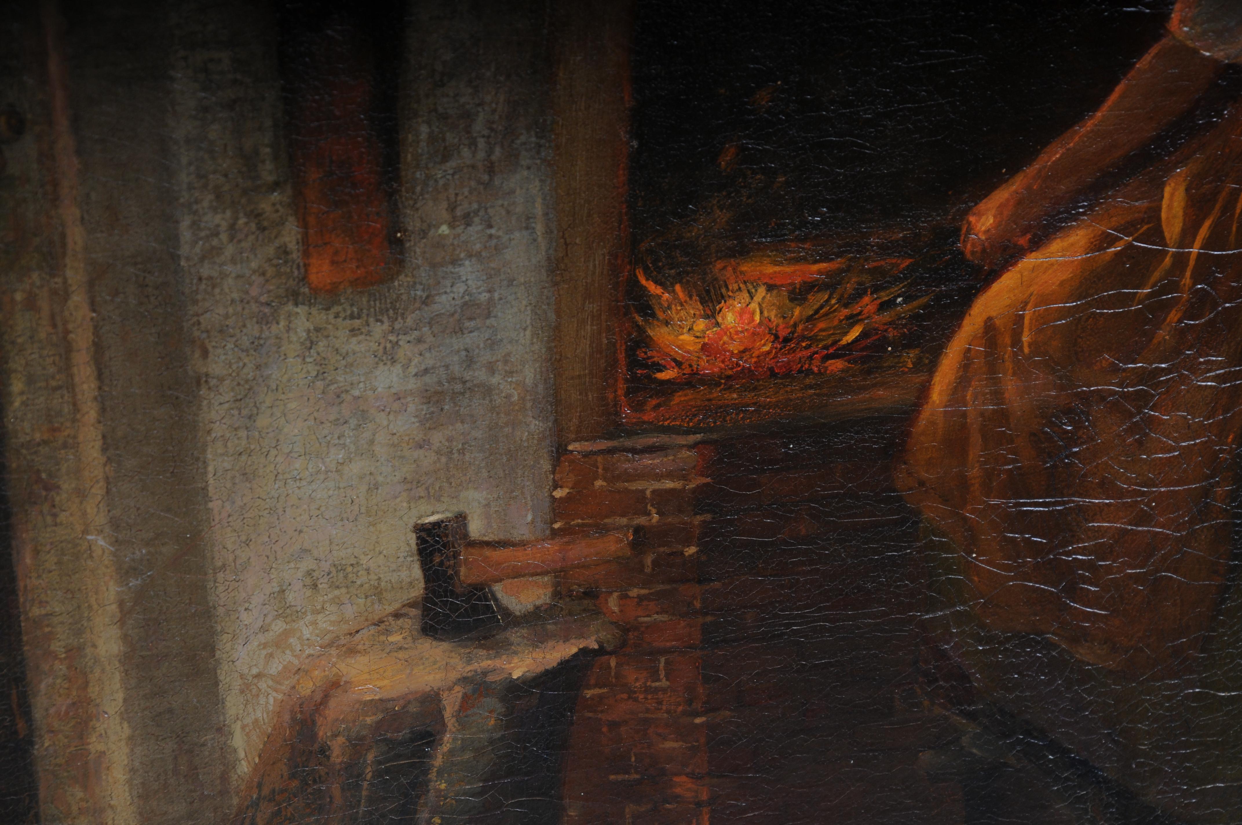 Peinture à l'huile monumentale de Hermann Pabst, Le retour du marin (1840-1910) en vente 3
