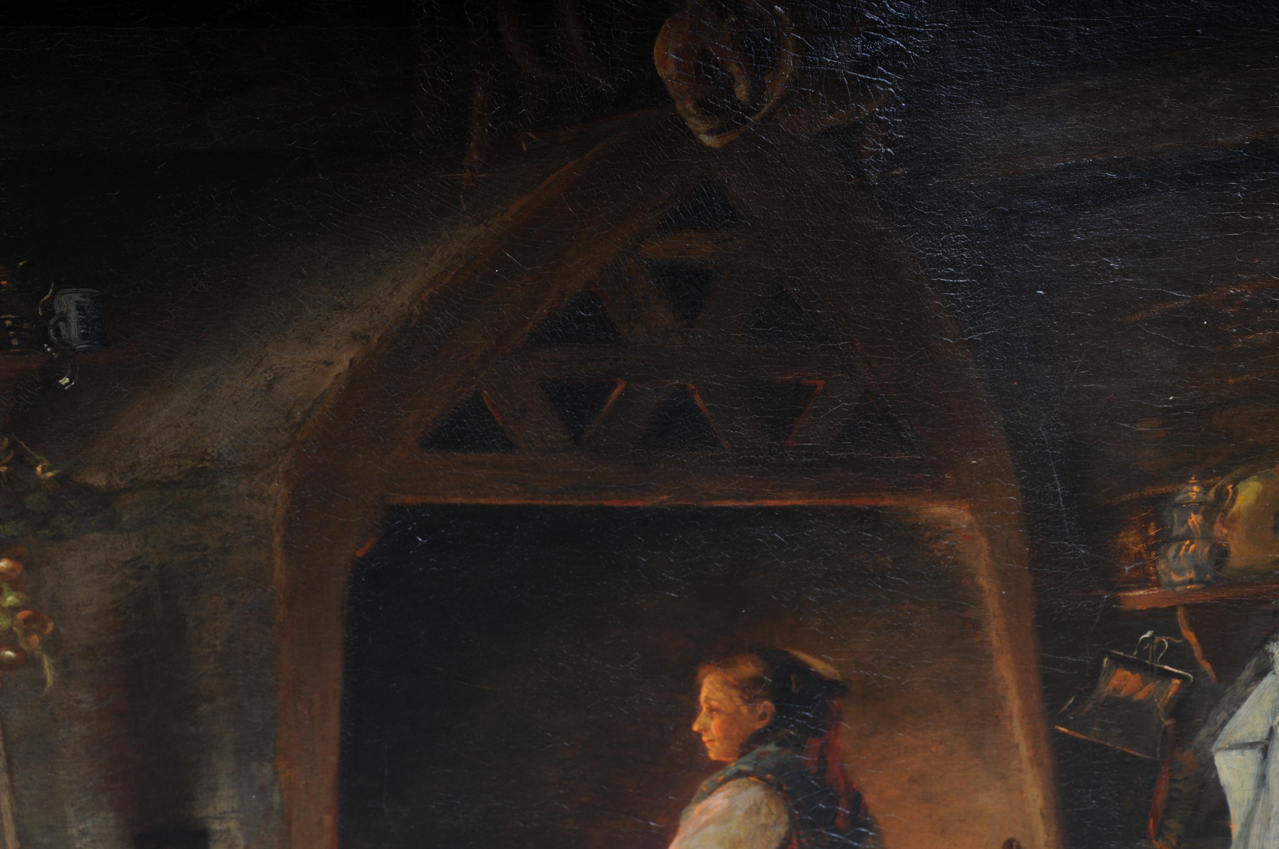 Peinture à l'huile monumentale de Hermann Pabst, Le retour du marin (1840-1910) en vente 4