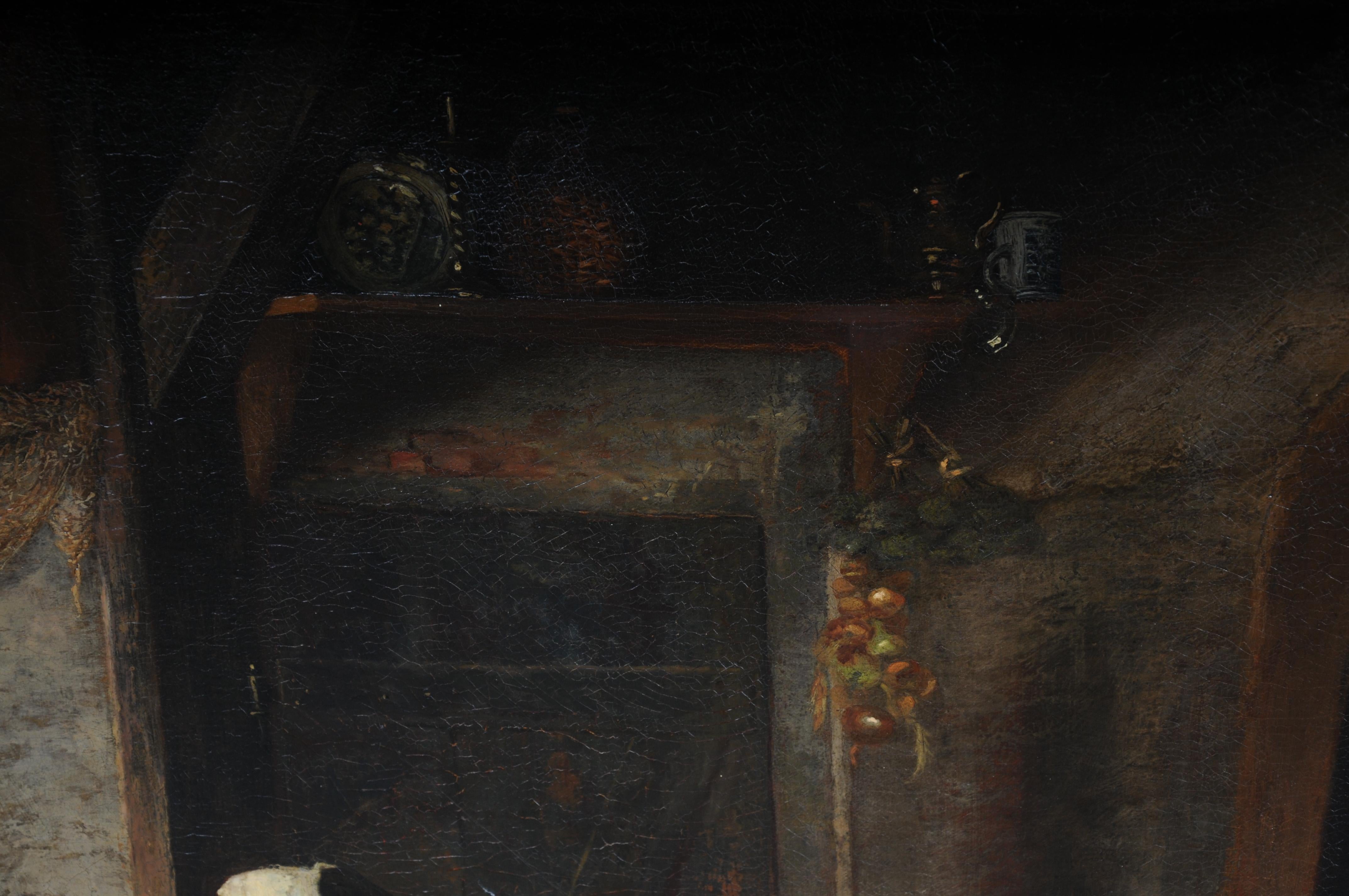 Peinture à l'huile monumentale de Hermann Pabst, Le retour du marin (1840-1910) en vente 5