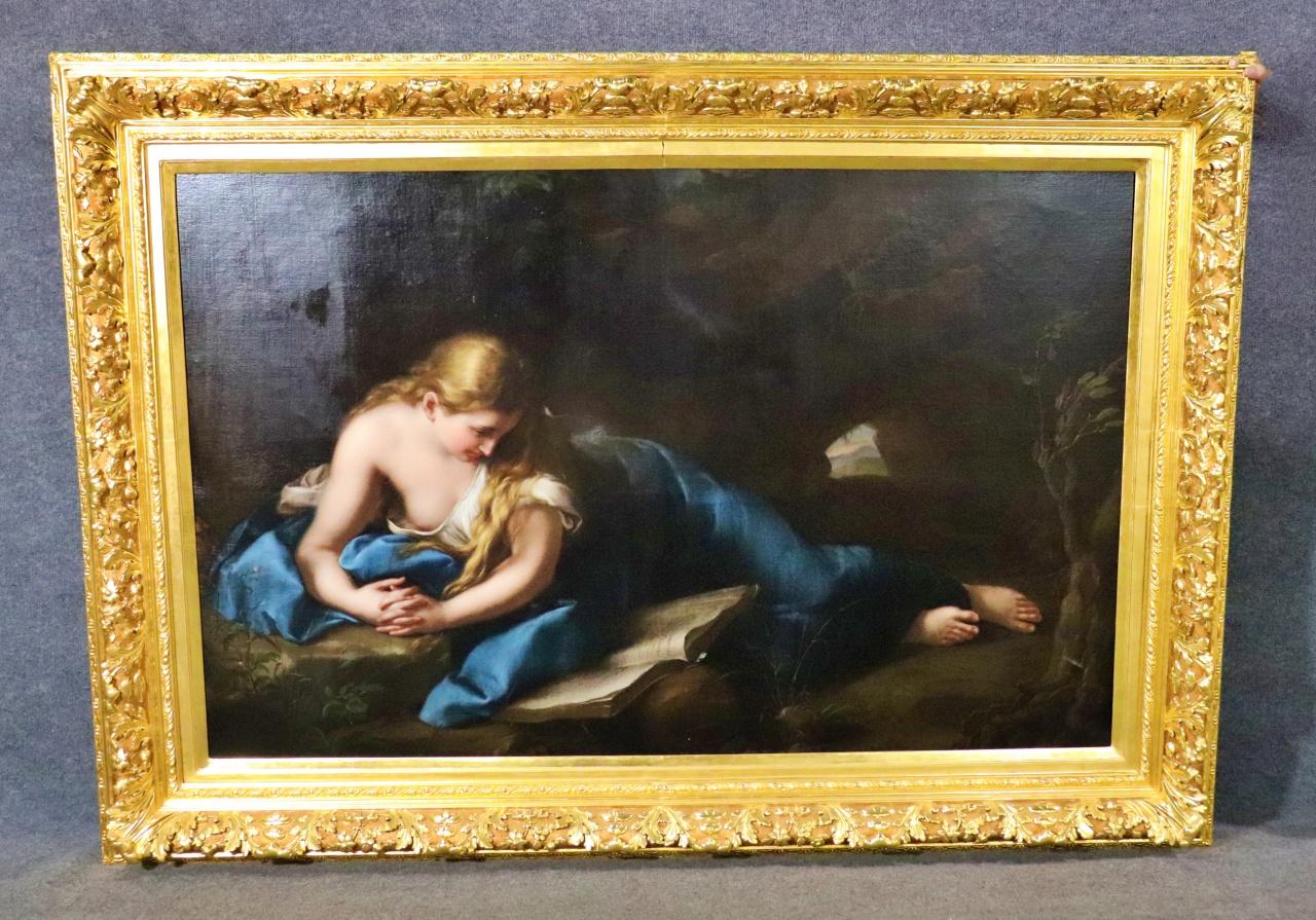 Monumentales Ölgemälde, Mary Magdalene, Lese nach Pompeo Batoni, um 1870 (Italienisch)
