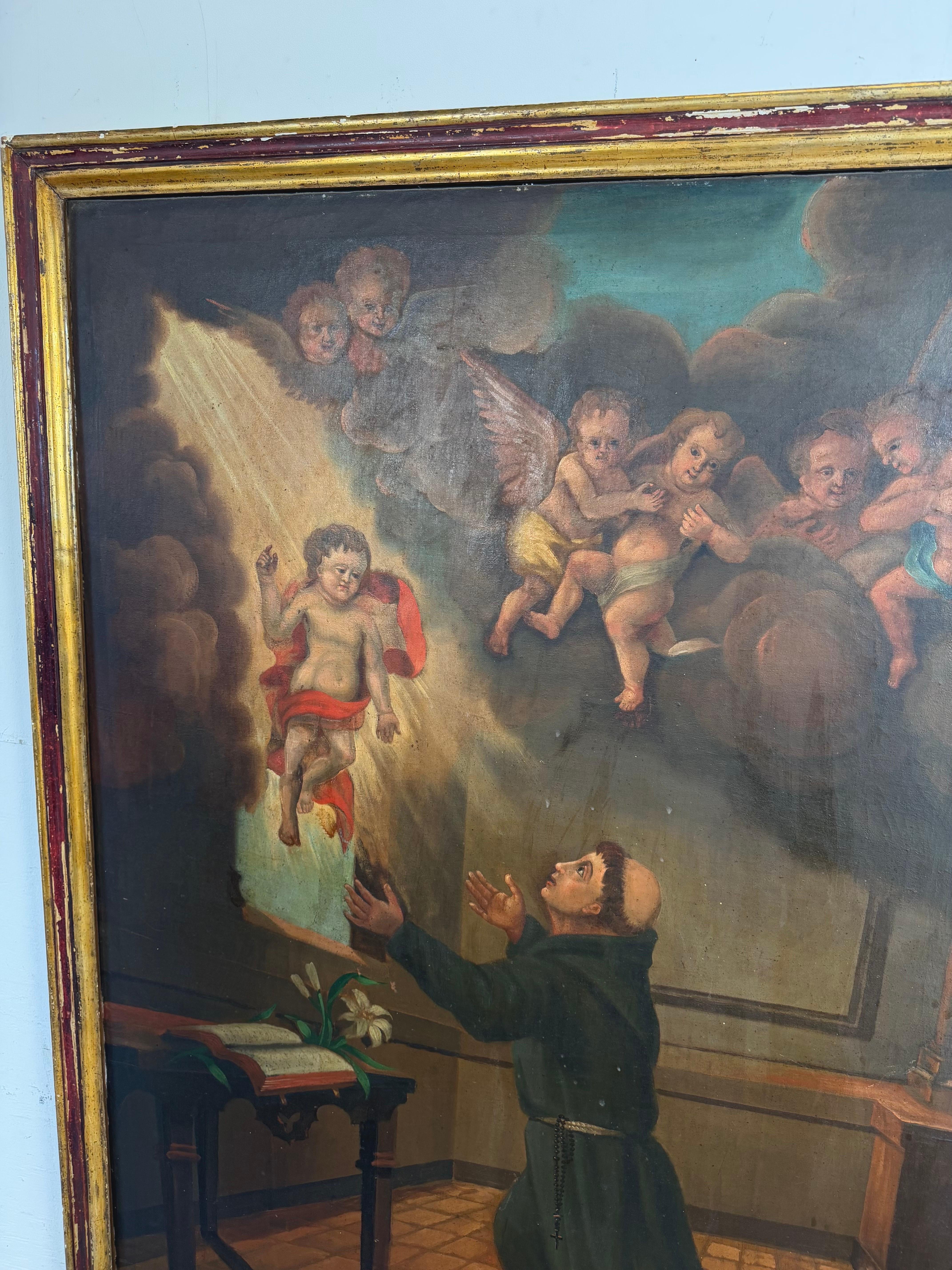 Monumentales Ölgemälde des Heiligen Antonius von Padua, 19. Jahrhundert im Angebot 9