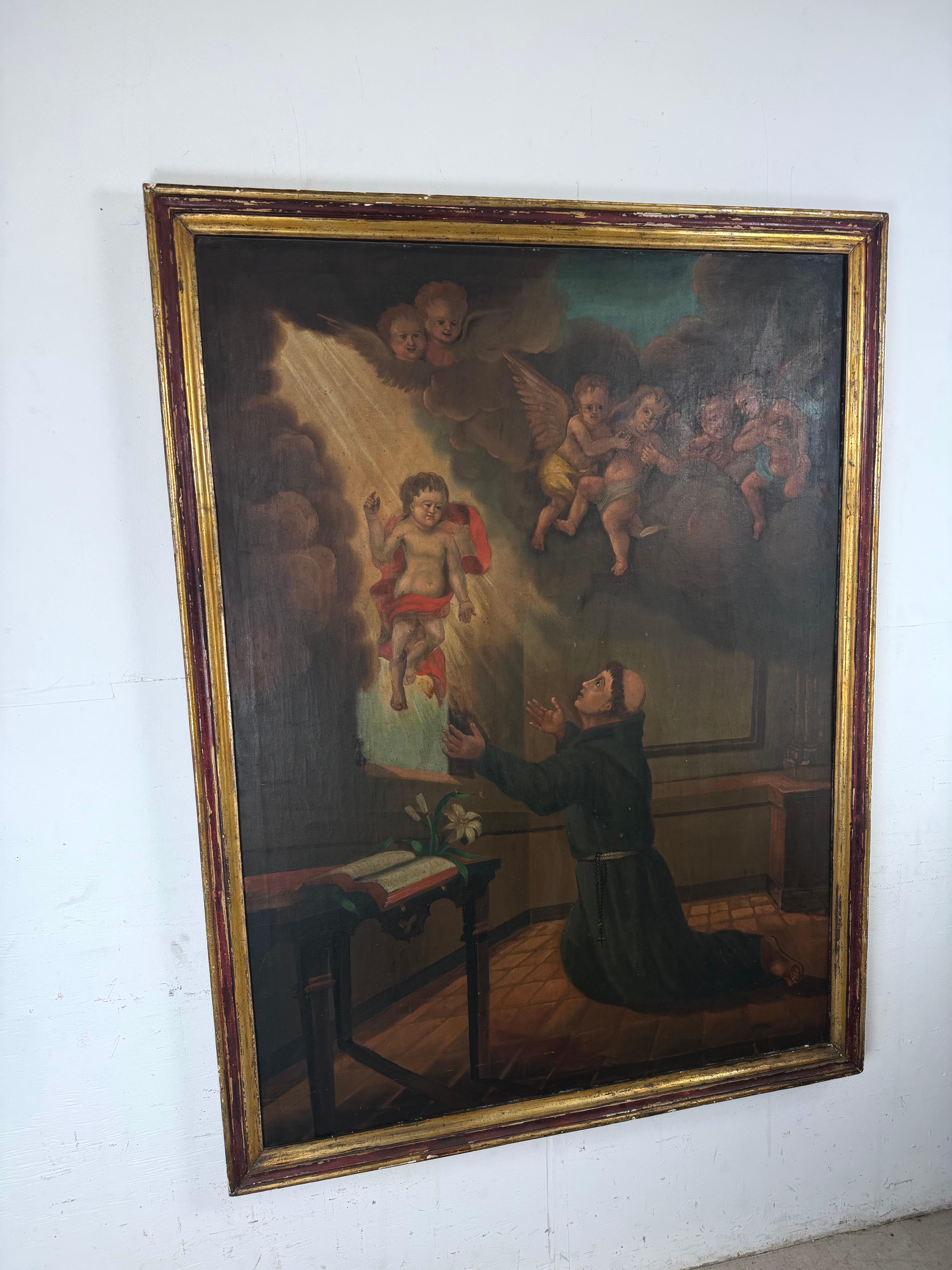Monumentales Ölgemälde des Heiligen Antonius von Padua, 19. Jahrhundert im Angebot 11