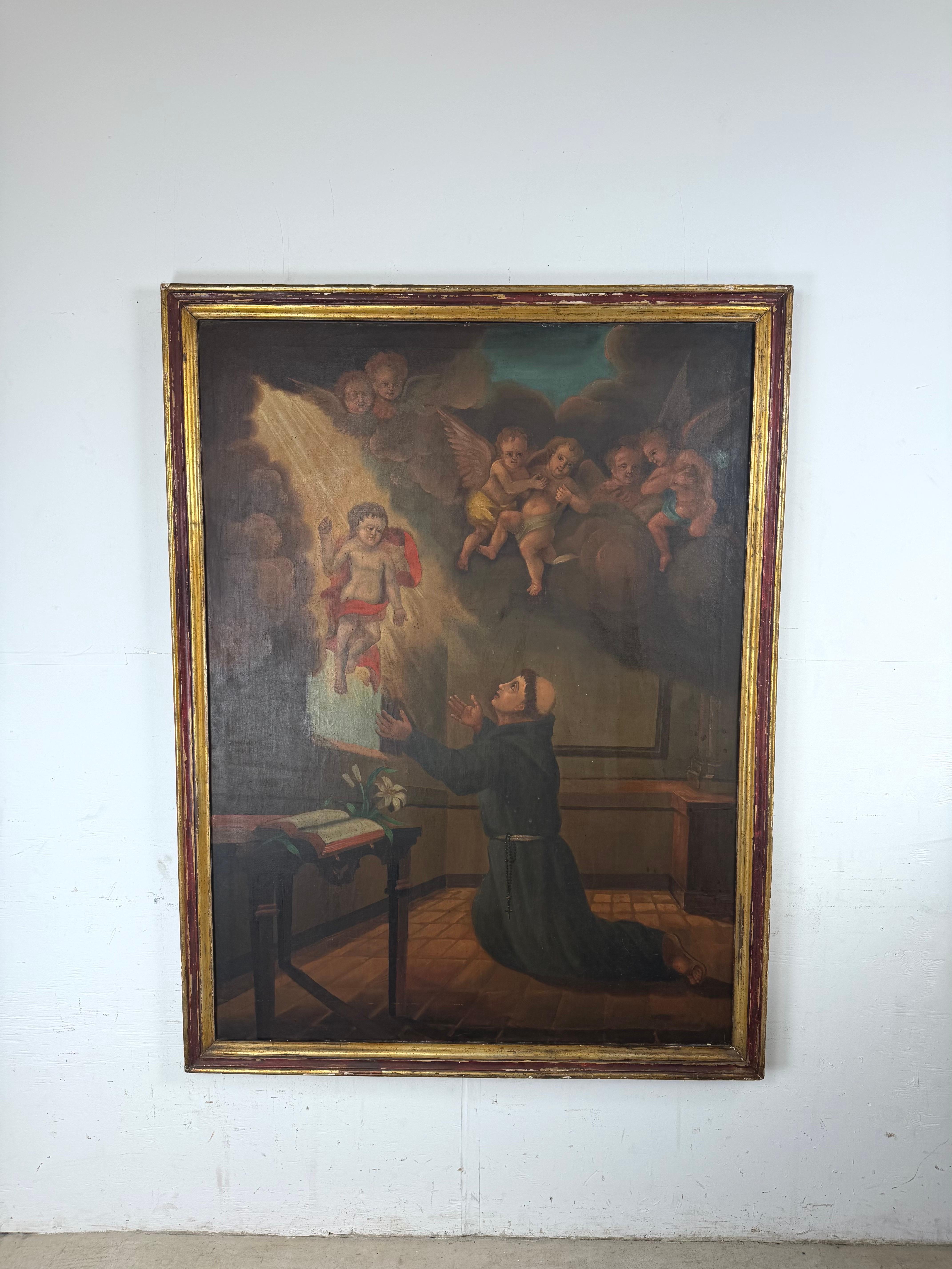 Monumentales Ölgemälde des Heiligen Antonius von Padua, 19. Jahrhundert im Angebot 13