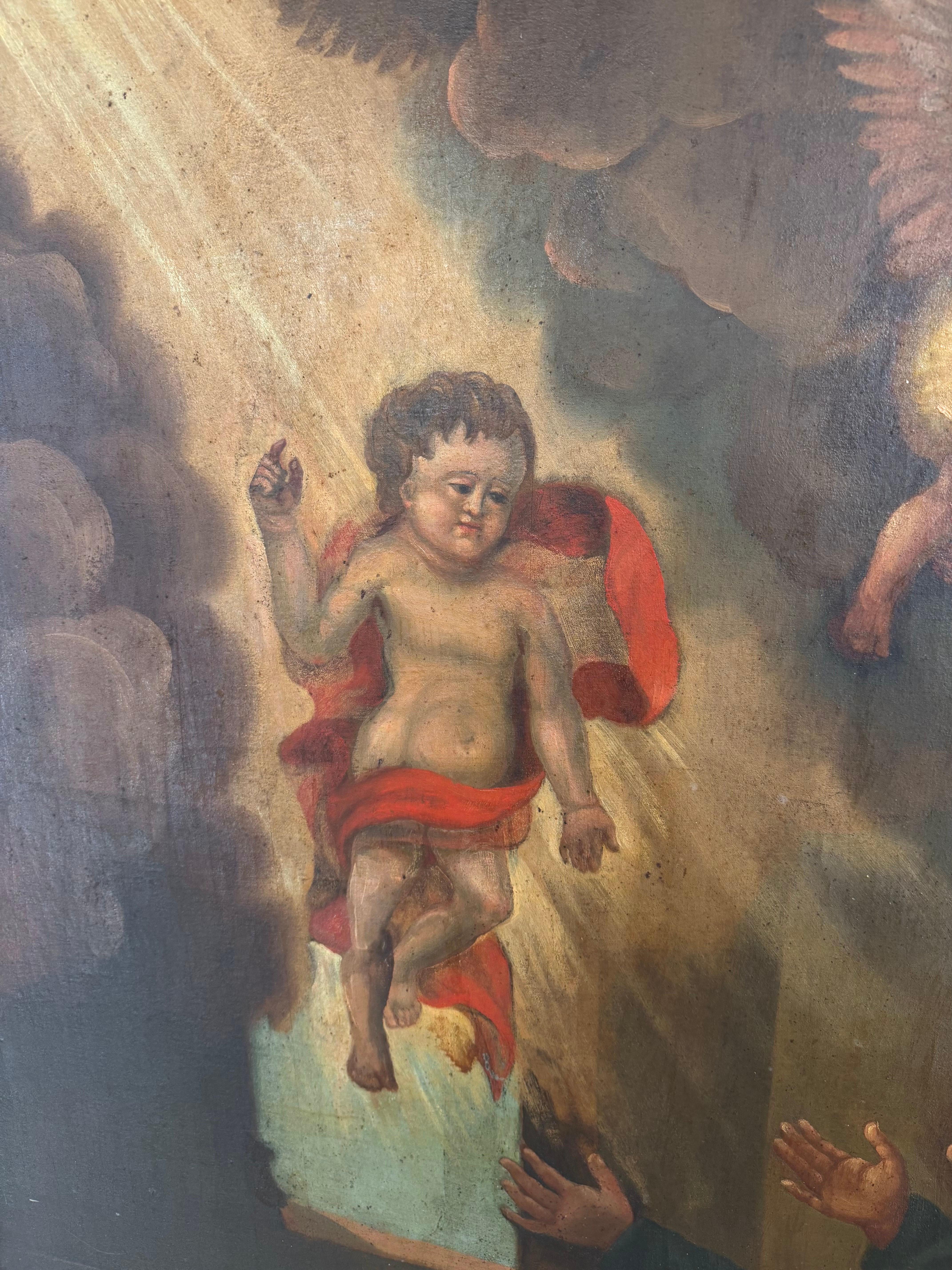 Monumentales Ölgemälde des Heiligen Antonius von Padua, 19. Jahrhundert (Spanisch Kolonial) im Angebot