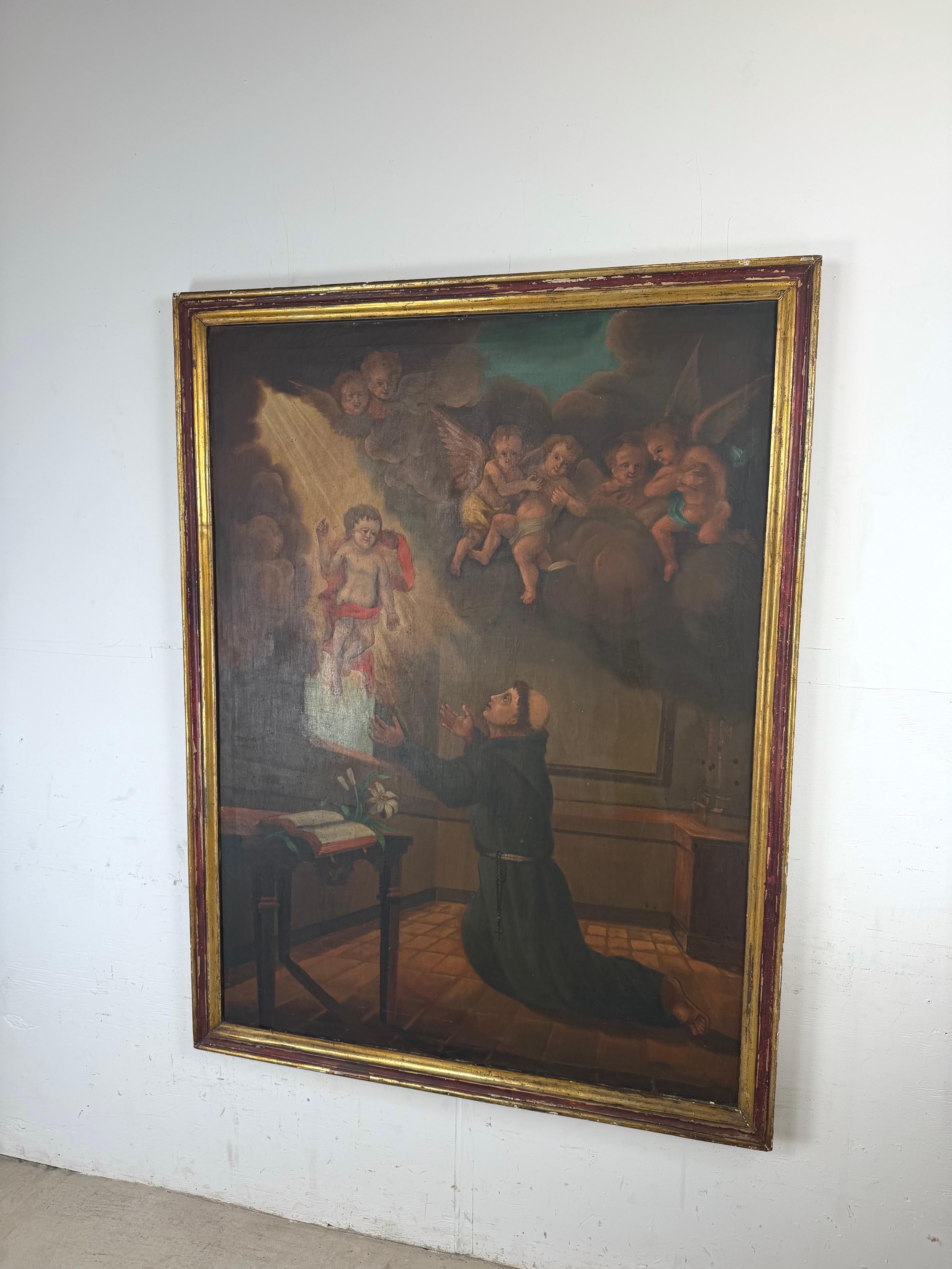 Monumentales Ölgemälde des Heiligen Antonius von Padua, 19. Jahrhundert im Angebot 1