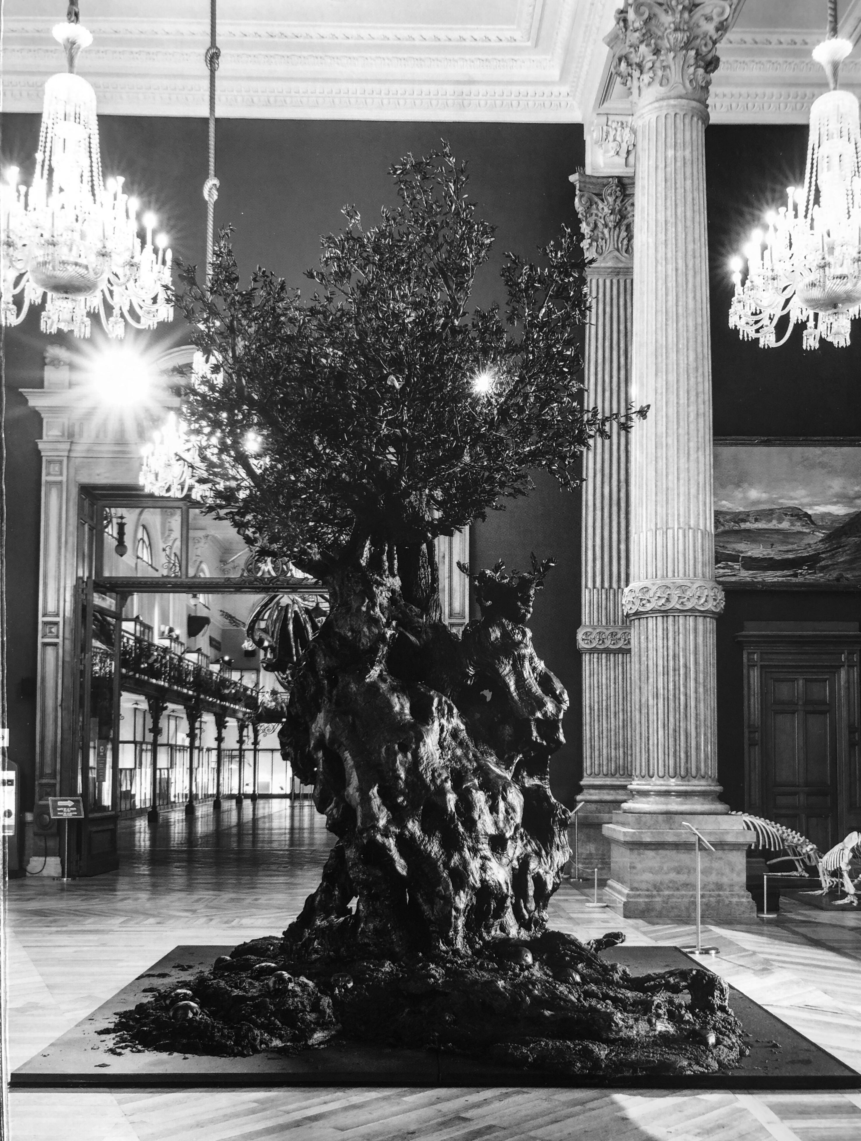 Monumental Olive Tree, Vanity-Skulls, Butterflies by Philippe Pasqua Sculpture 8
