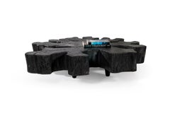 Monumental Organic Form Ebonized Lychee Wood Coffee Table