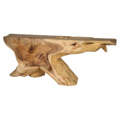 Monumental Organic Form Lychee Wood Console