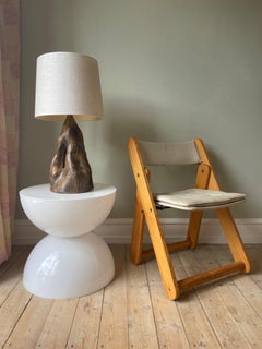 Lampada monumentale in ceramica organica moderna color terra, anni '60