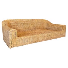 Monumental Organic Modern Rattan Weave “Jennifer” Sofa by Michael Taylor
