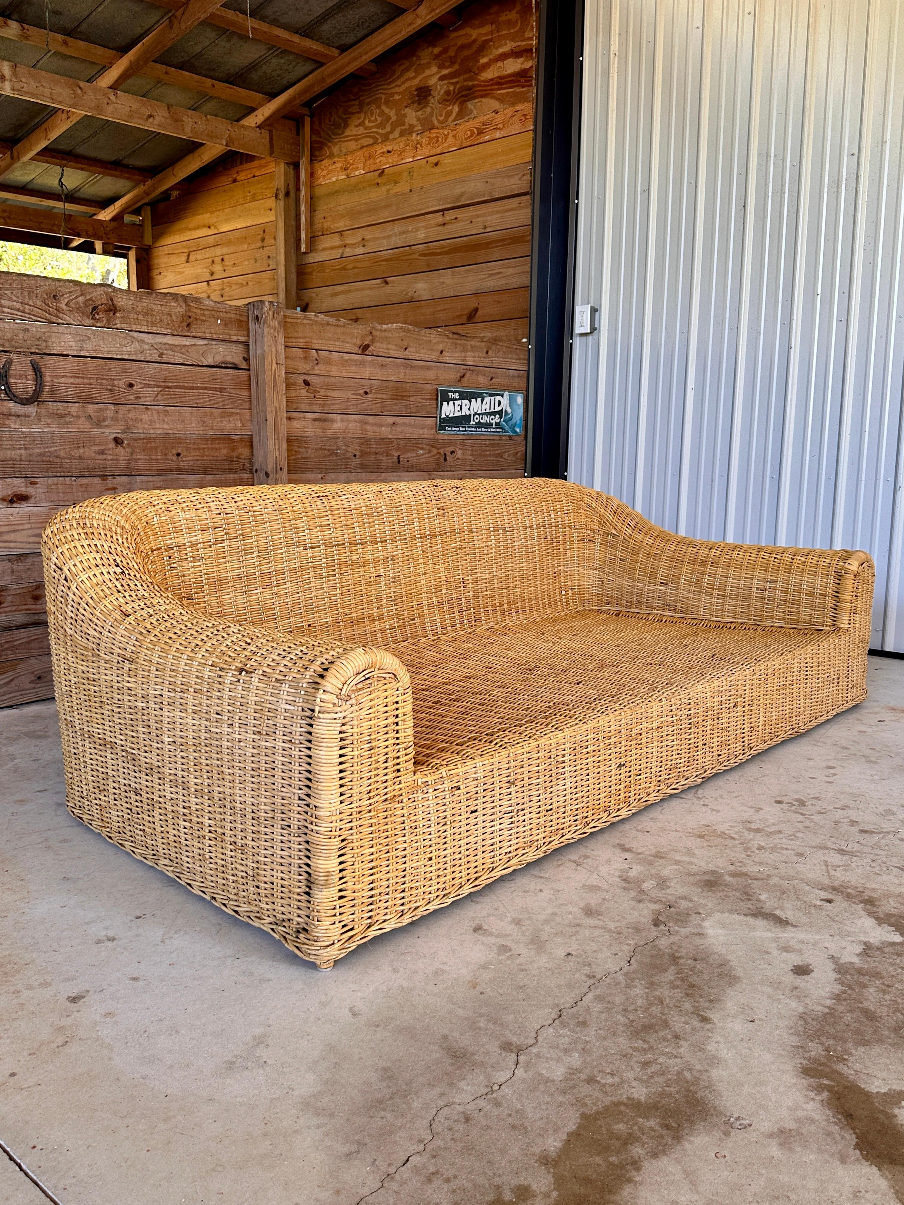 American Monumental Organic Modern Rattan Weave 