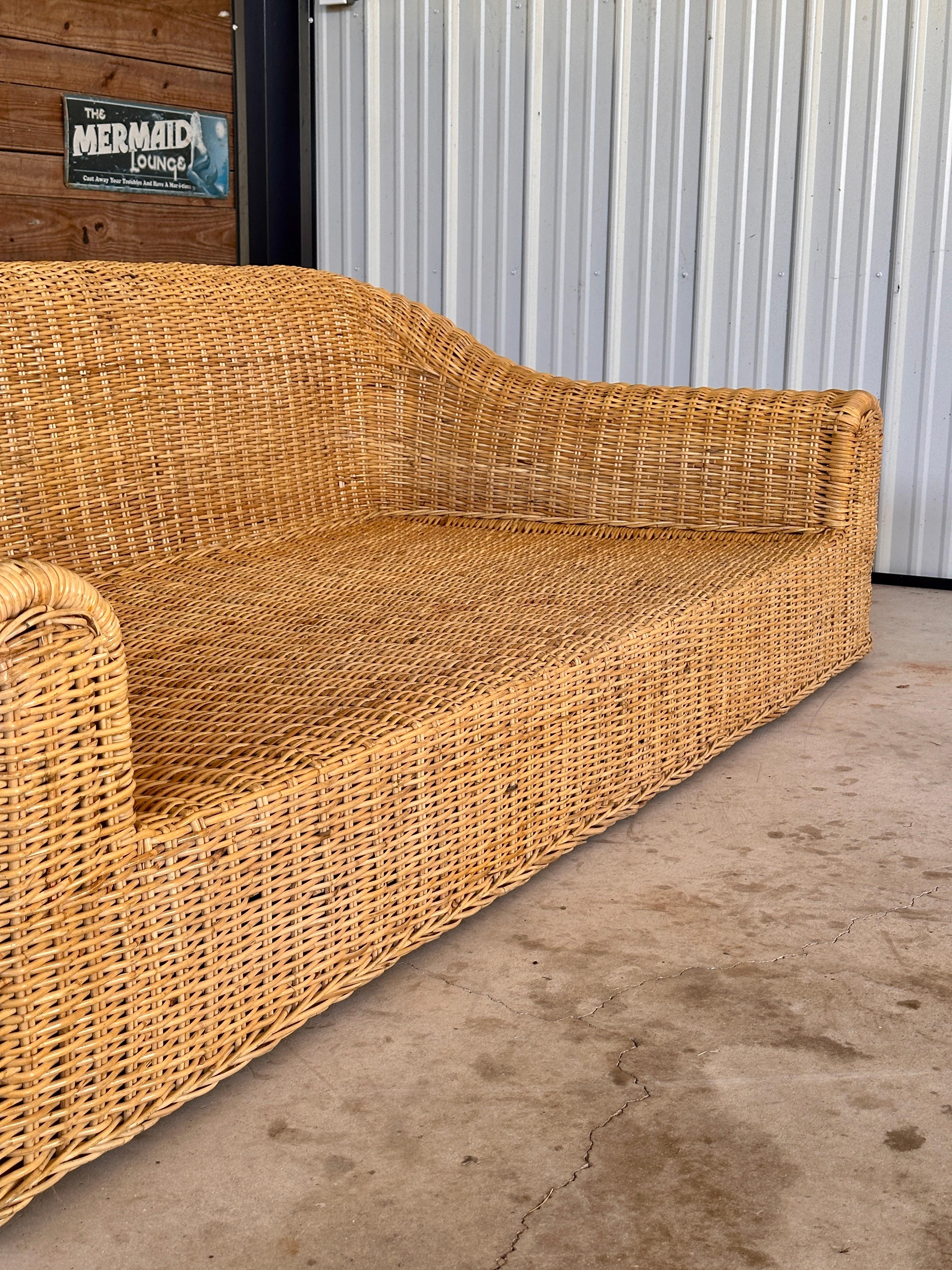 Hand-Crafted Monumental Organic Modern Rattan Weave 