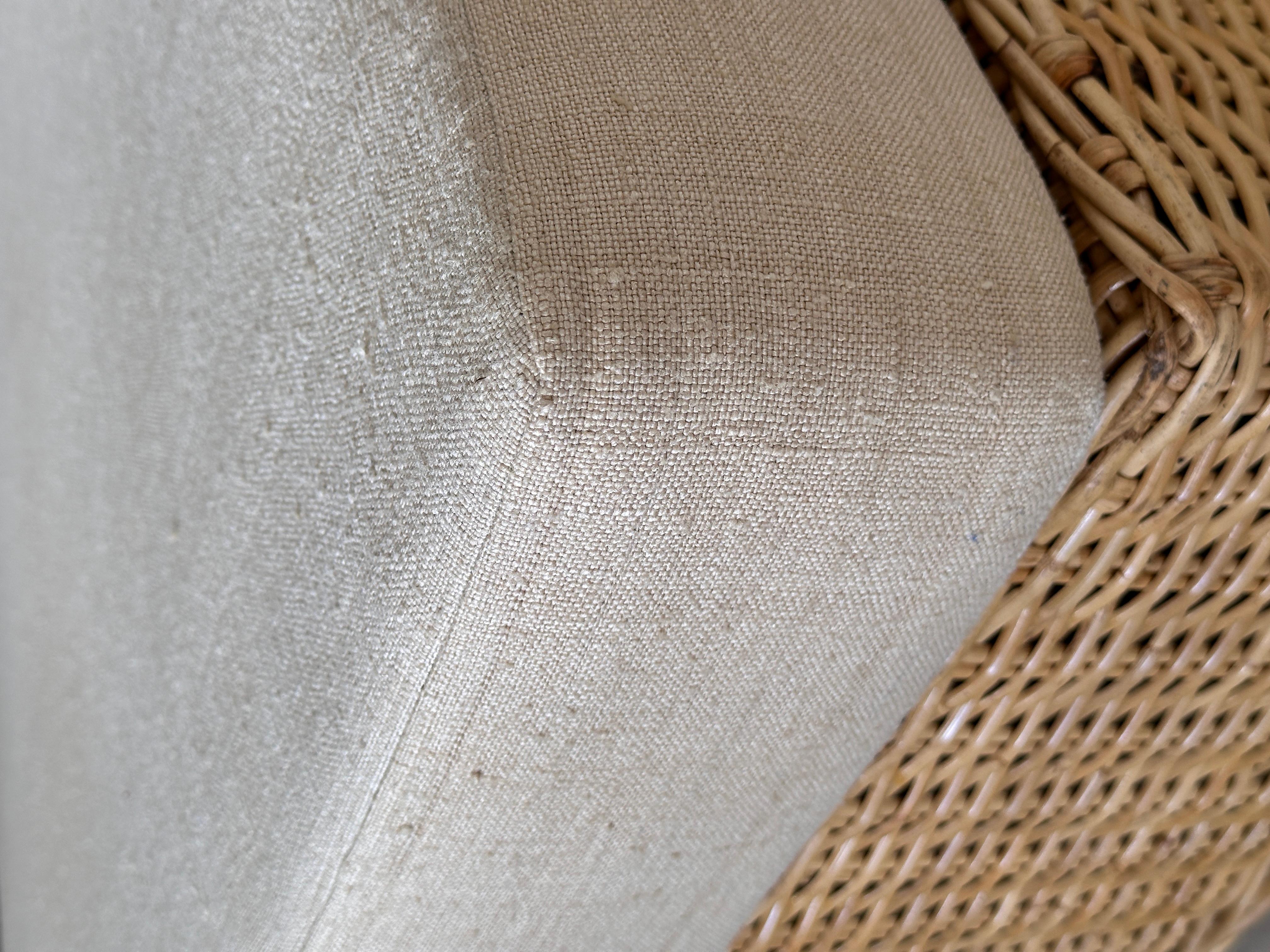 Monumental Organic Modern Rattan Weave Ottomans by Wicker Works In Good Condition In North Fort Myers, FL