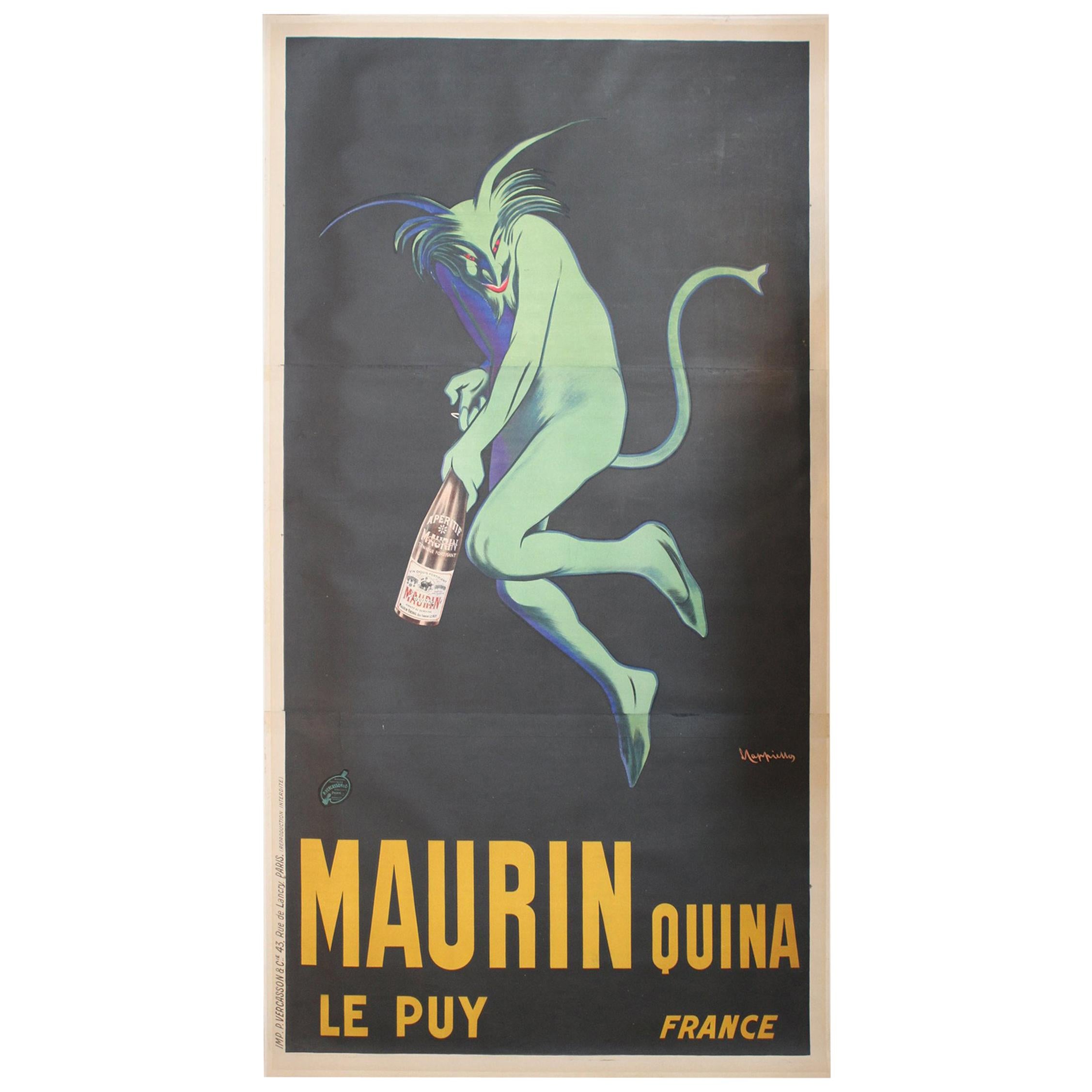 Monumental Original French Poster Maurin Quina Ley Puy, Great for Winery/ Bar
