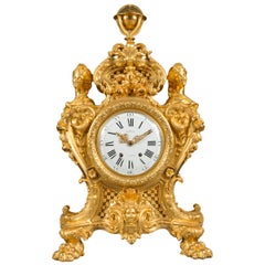 Monumentaler Goldbronze-Bronze-Uhr-Mantel aus der Maison Marquis-Bewegung von Languereau
