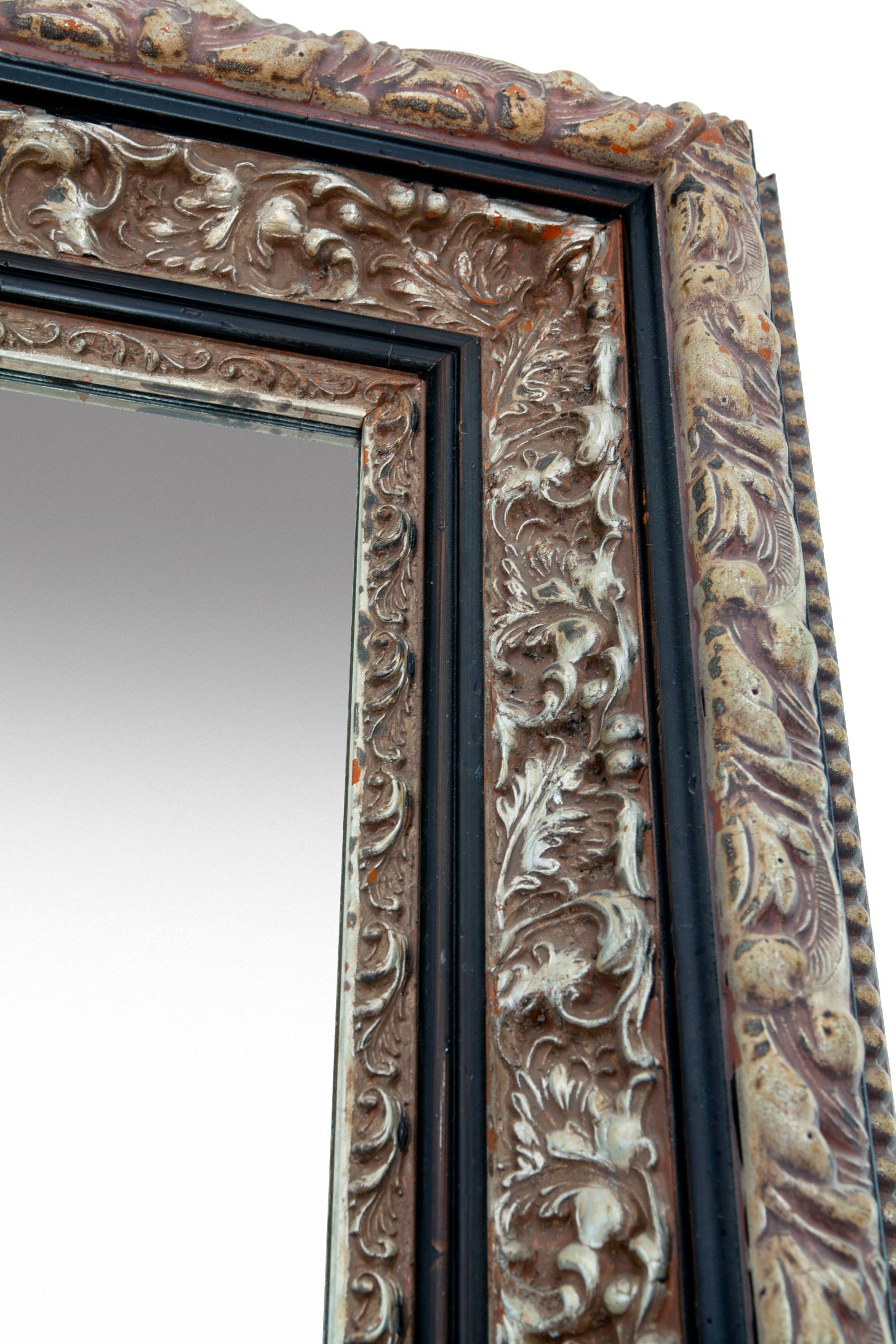 Victorian Monumental Ornate Wall or Floor Mirror For Sale