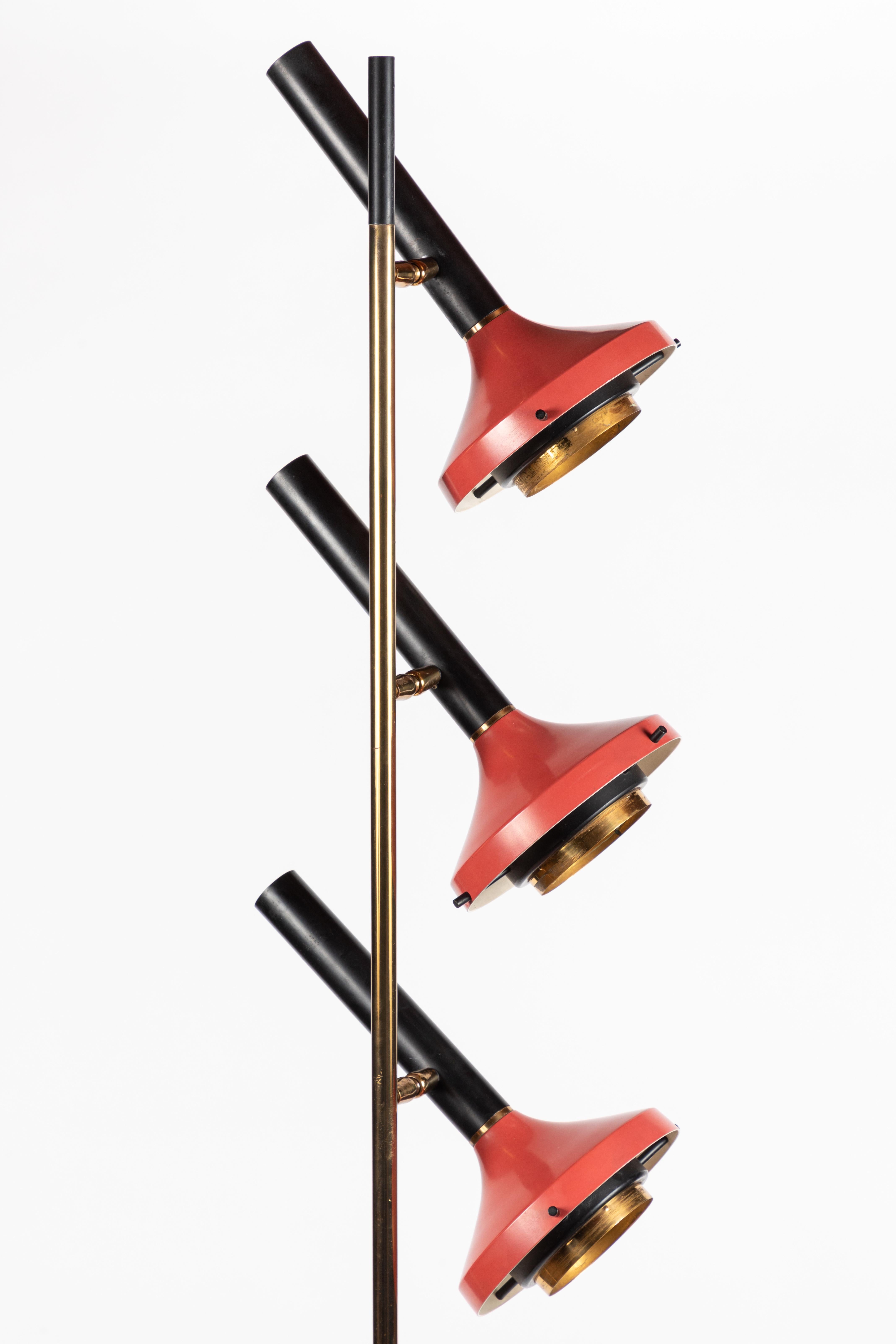Monumental Oscar Torlasco 3-Cone Floor Lamp for Lumi, circa 1958 2
