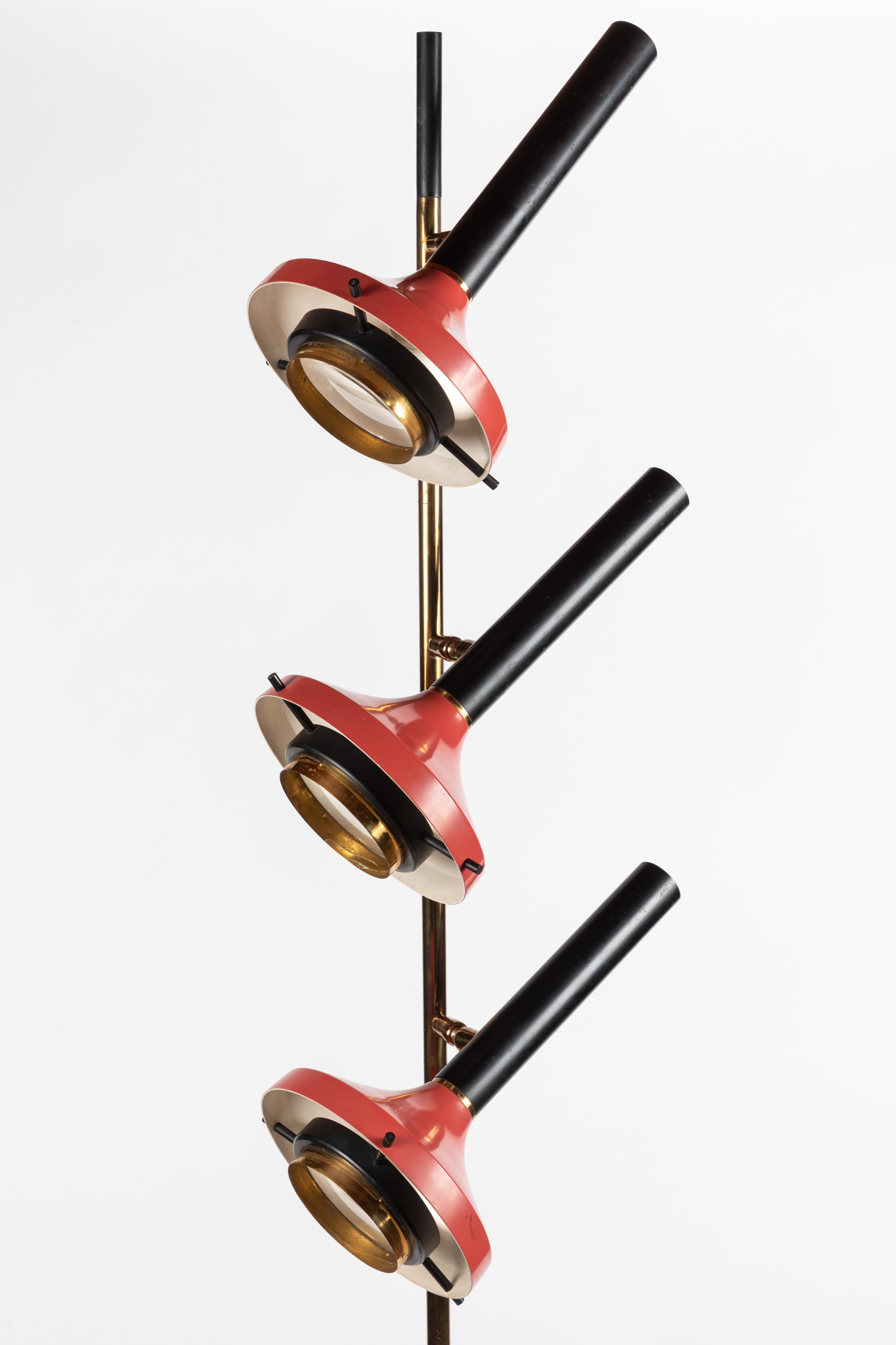 Monumental Oscar Torlasco 3-Cone Floor Lamp for Lumi, circa 1958 4
