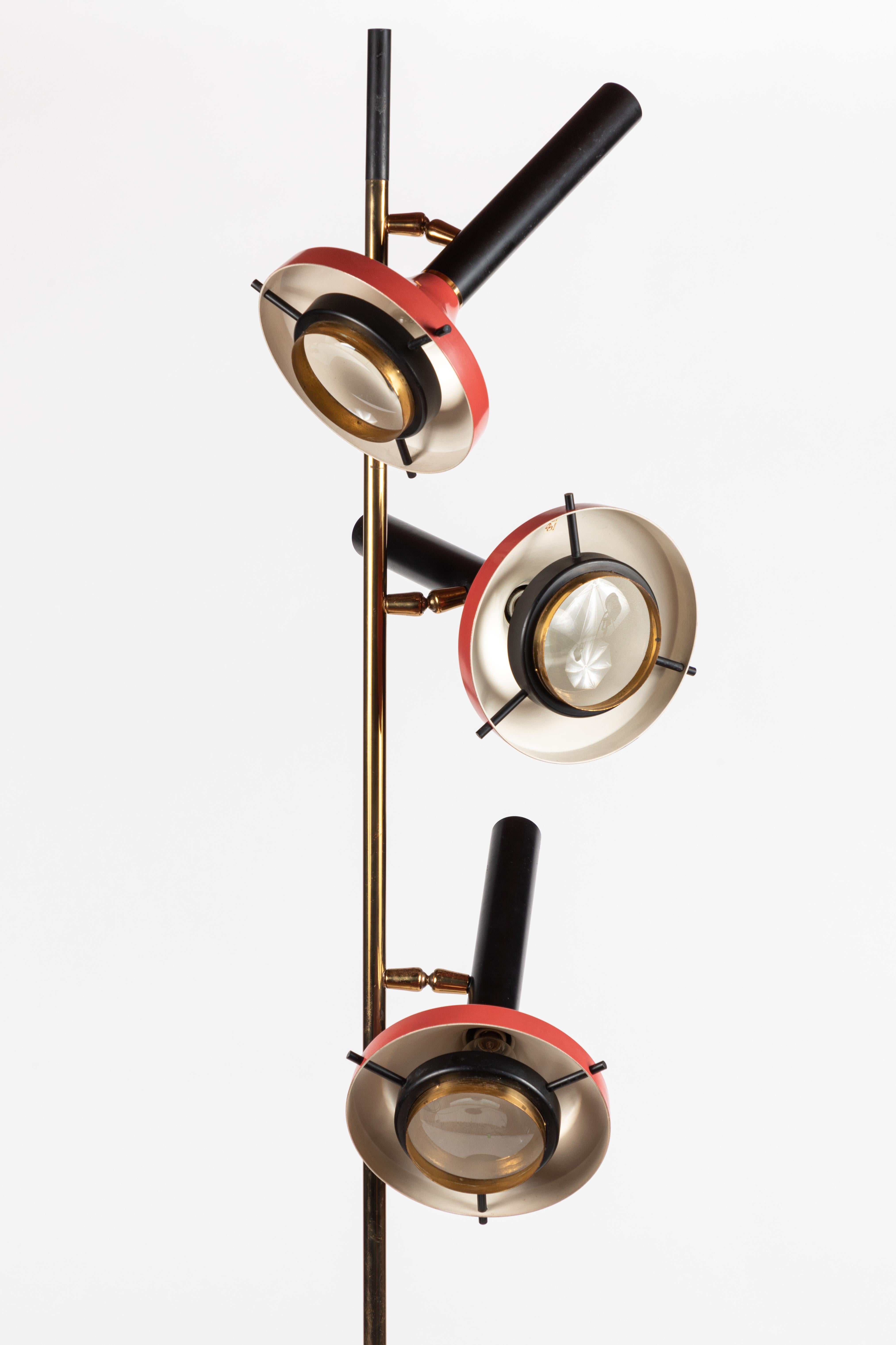 Monumental Oscar Torlasco 3-Cone Floor Lamp for Lumi, circa 1958 5