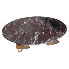 Table basse ovale Monumental en marbre Rosso Levanto poli