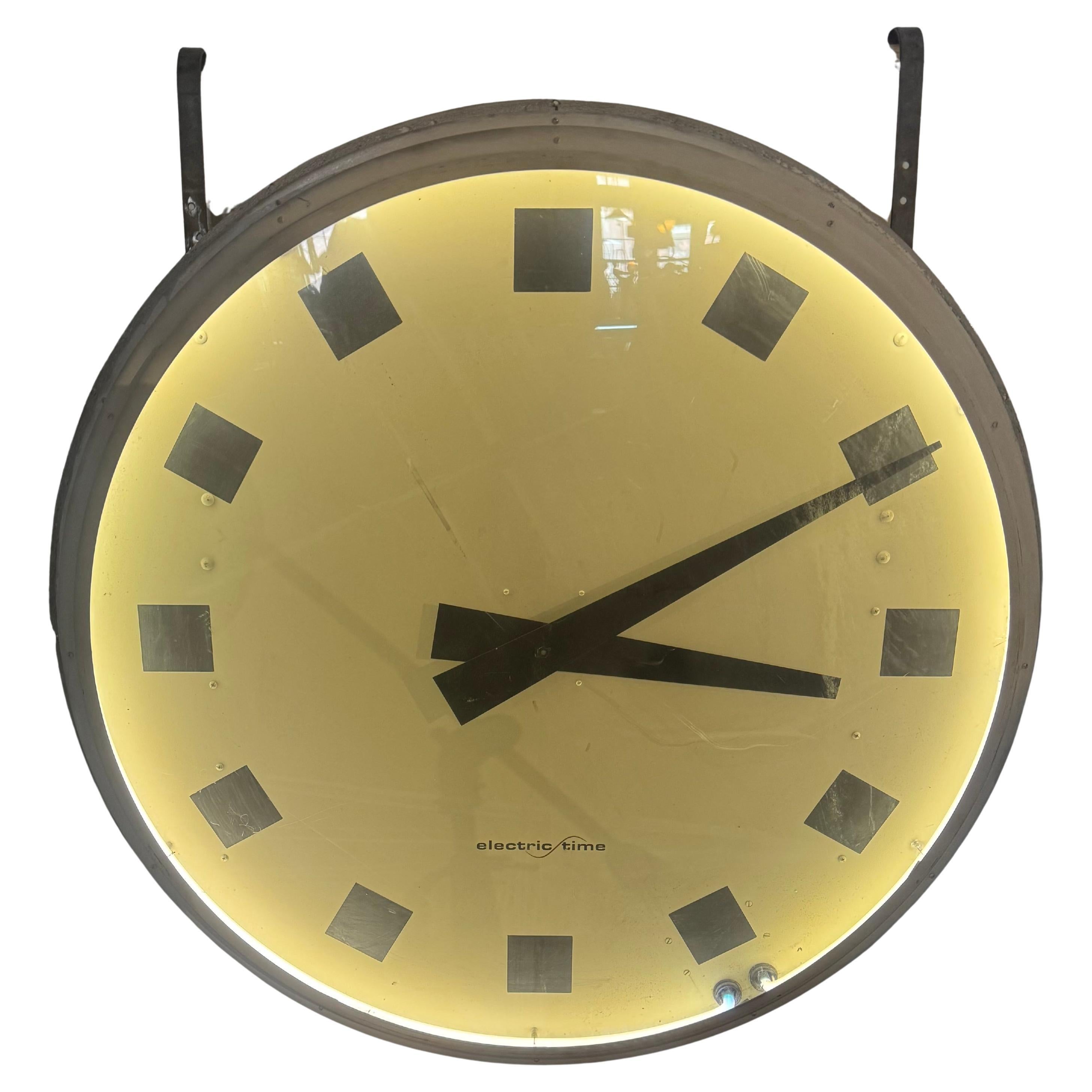 Monumental /Oversized Station / lobby NEON CLOCK mfg. by Electric Time Co.