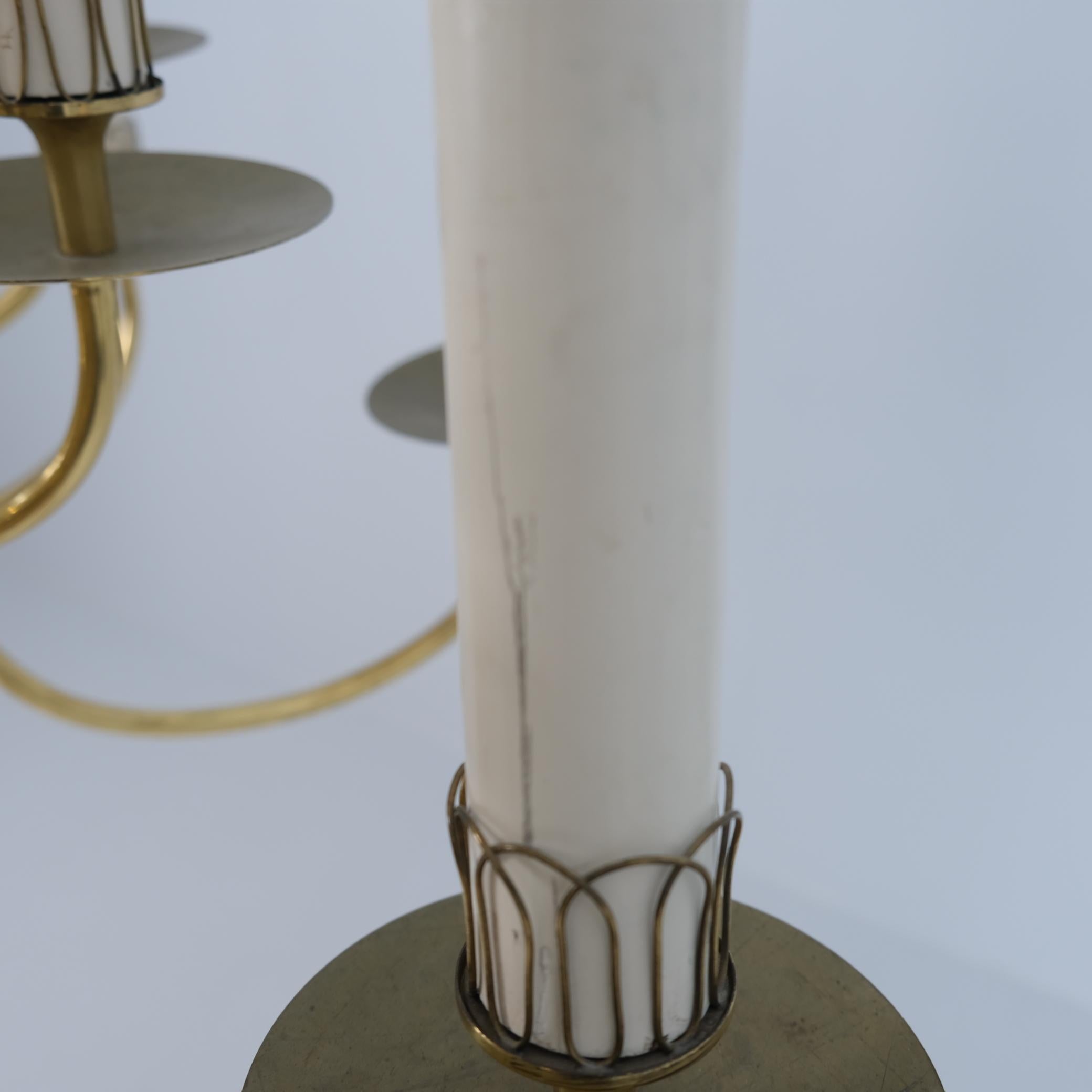 Lampada da soffitto monumentale in ottone in stile barocco di Paavo Tynell, Taito 1950s in vendita 7