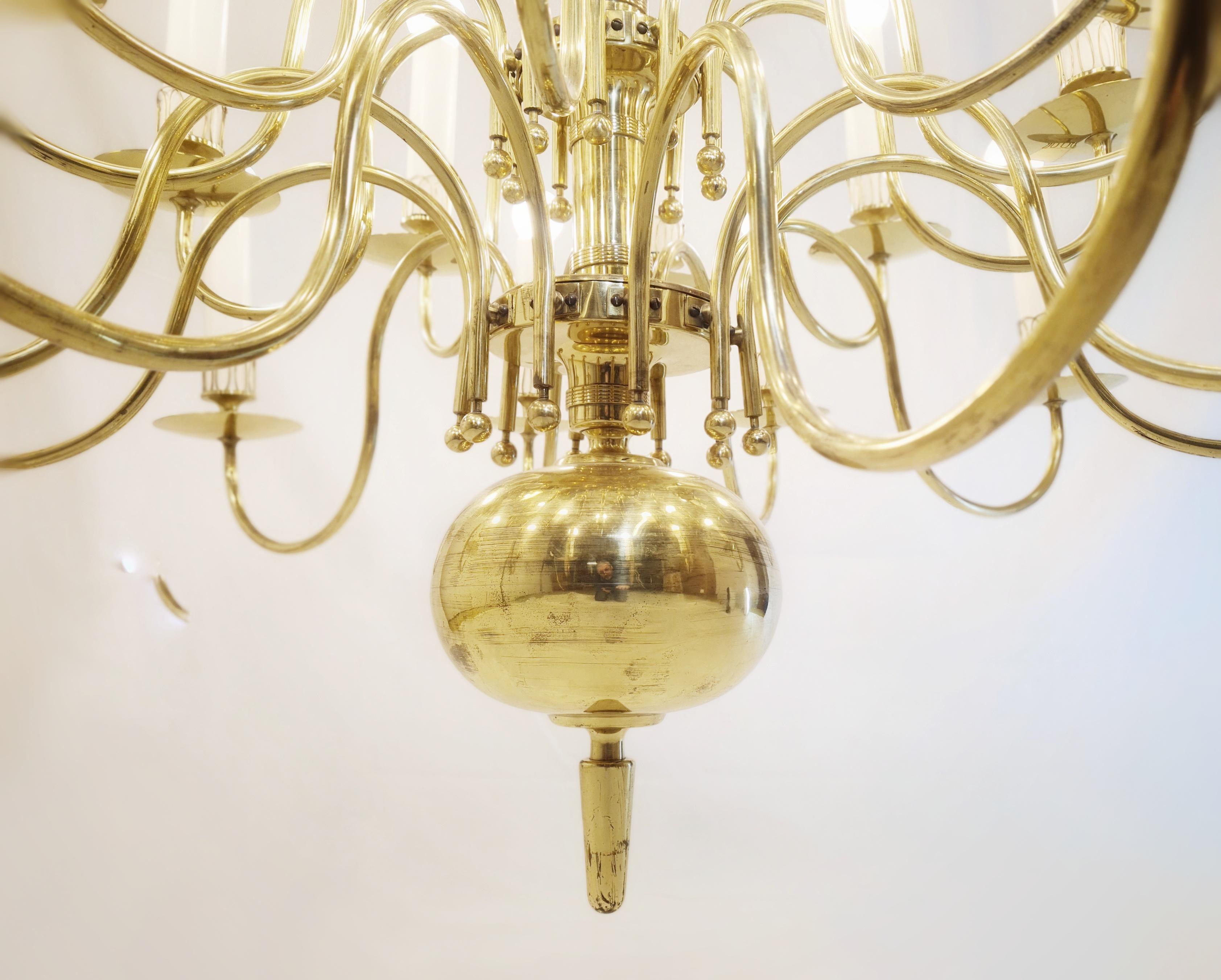 Monumental Paavo Tynell Ceiling Lamp, Taito Oy In Good Condition For Sale In Helsinki, FI
