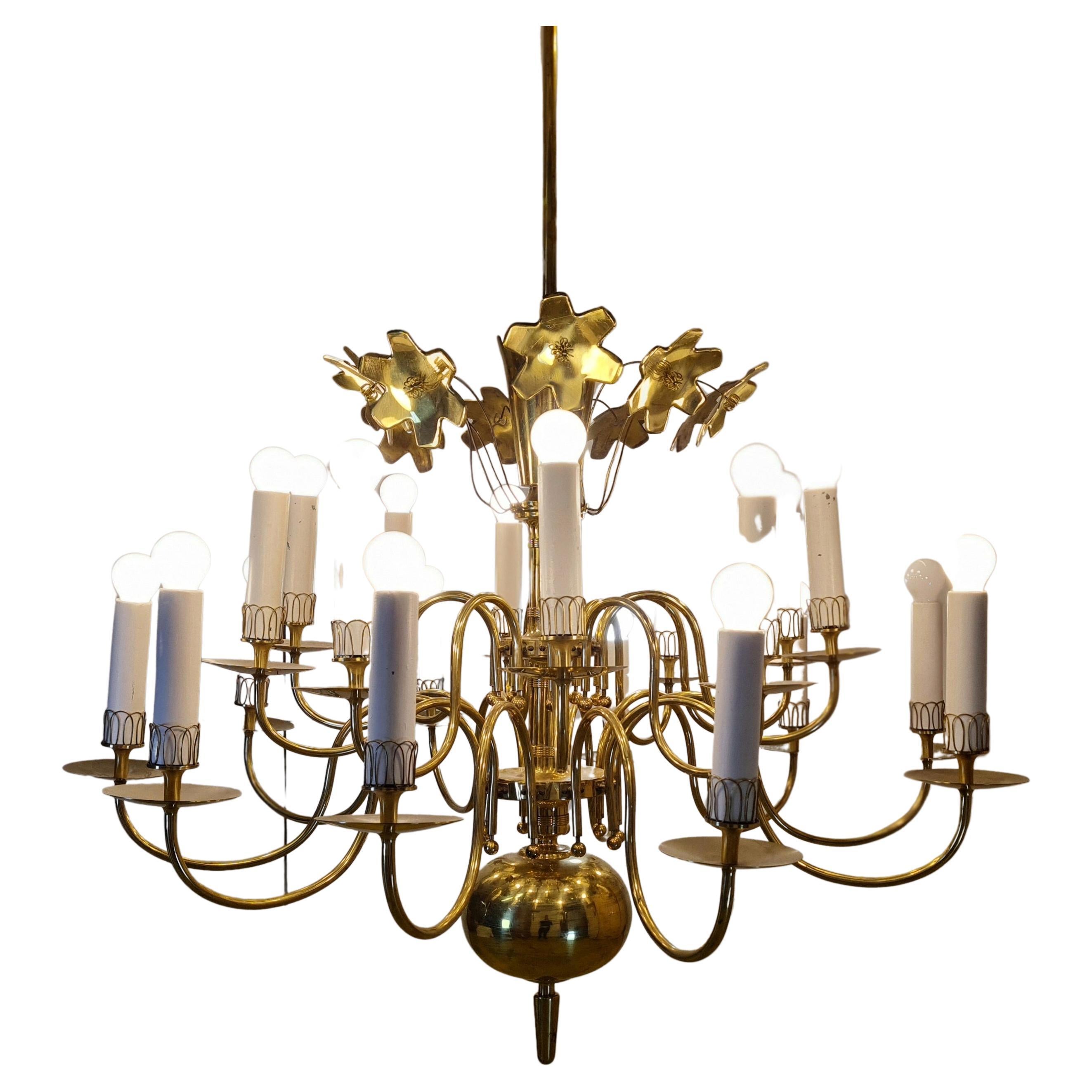 Monumental Paavo Tynell Ceiling Lamp, Taito Oy For Sale