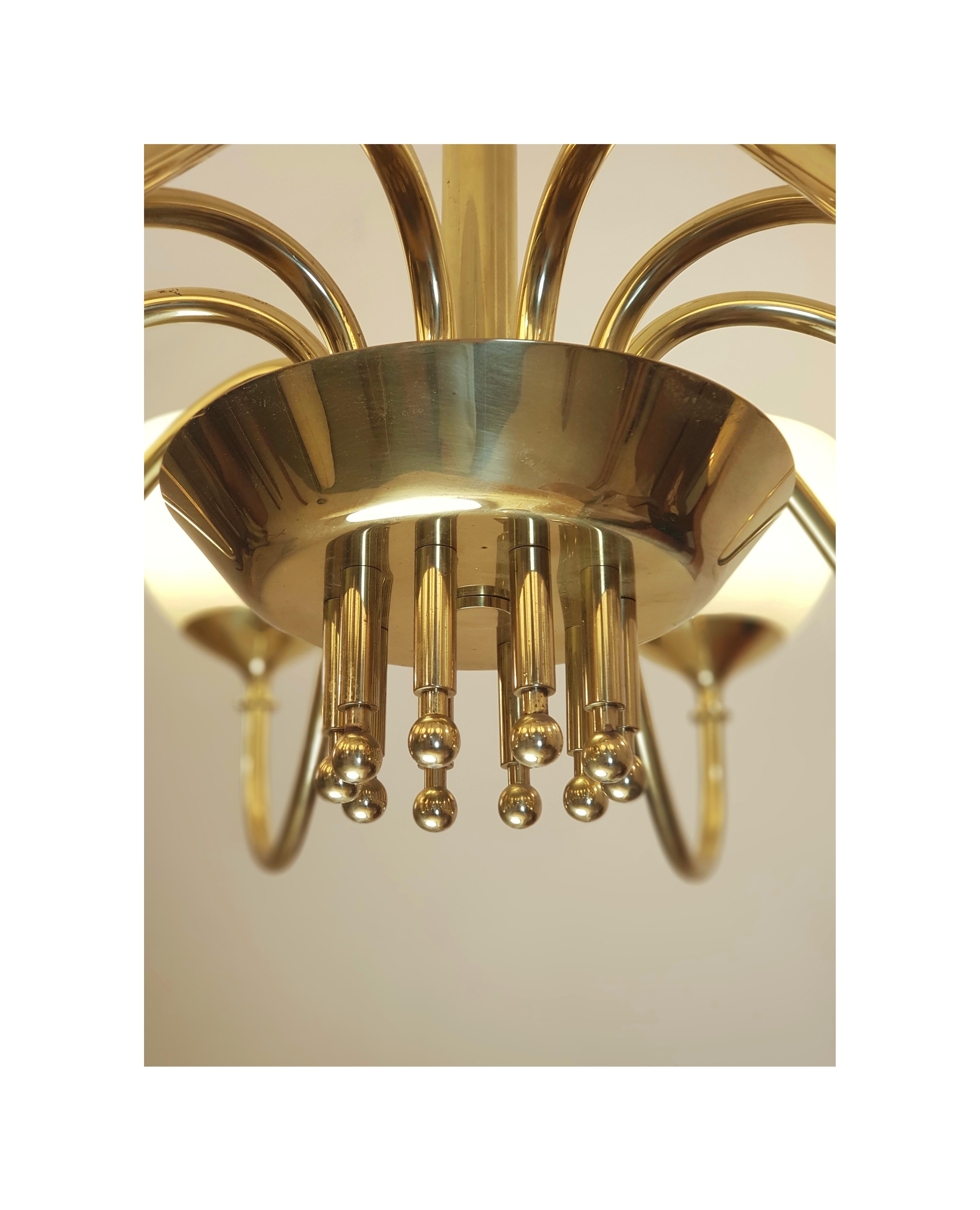 Brass Monumental Paavo Tynell chandelier, Oy Taito Ab 1952