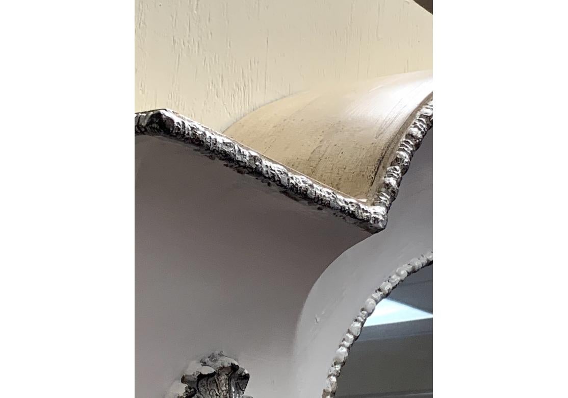 Monumental Paint Decorated & Silver Gilt Enhanced Floor Mirror  5