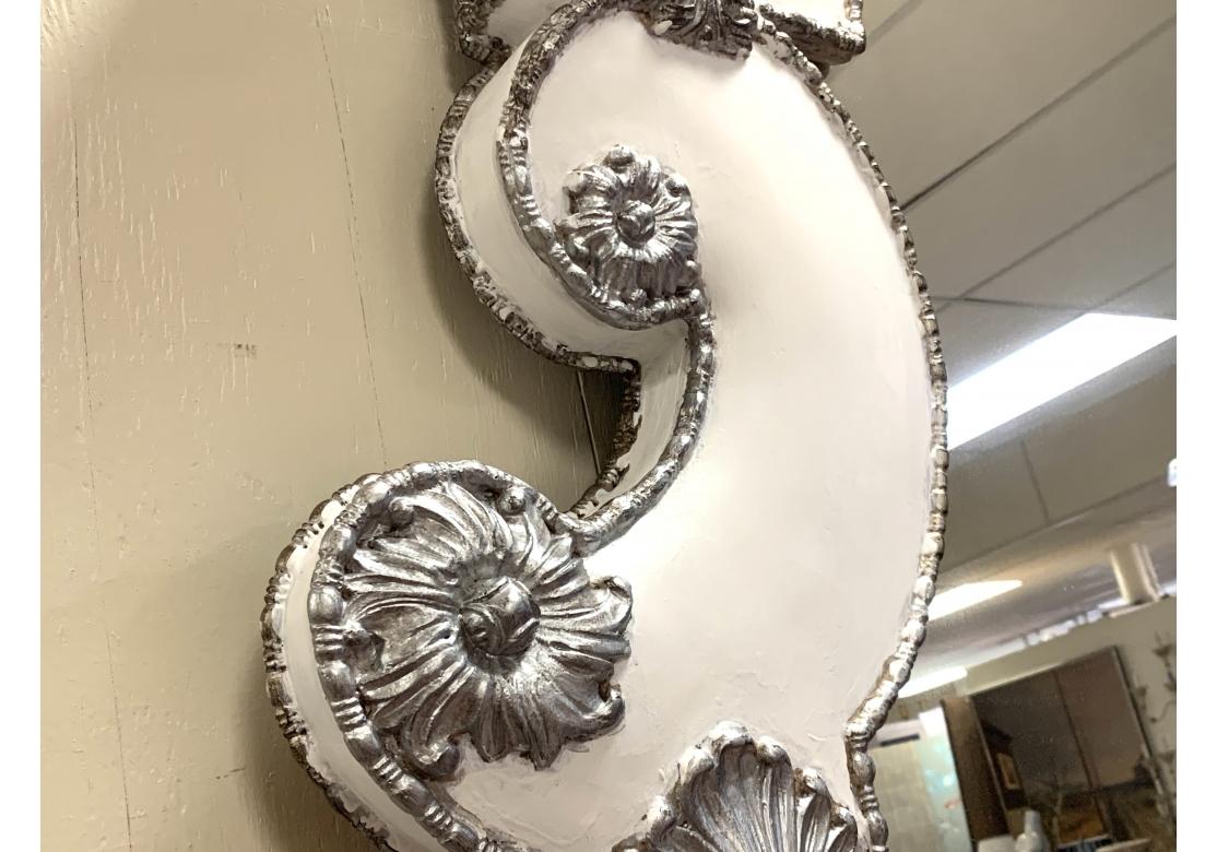 Monumental Paint Decorated & Silver Gilt Enhanced Floor Mirror  12