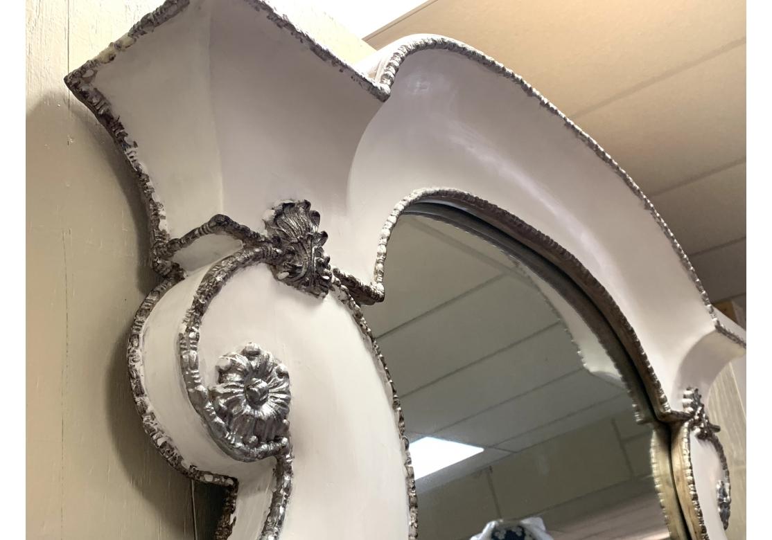 Monumental Paint Decorated & Silver Gilt Enhanced Floor Mirror  14