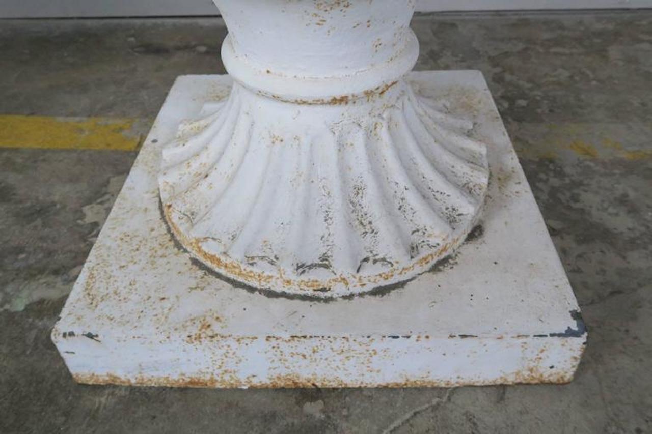 Italian Monumental Painted Cast Iron Planters, Pair For Sale