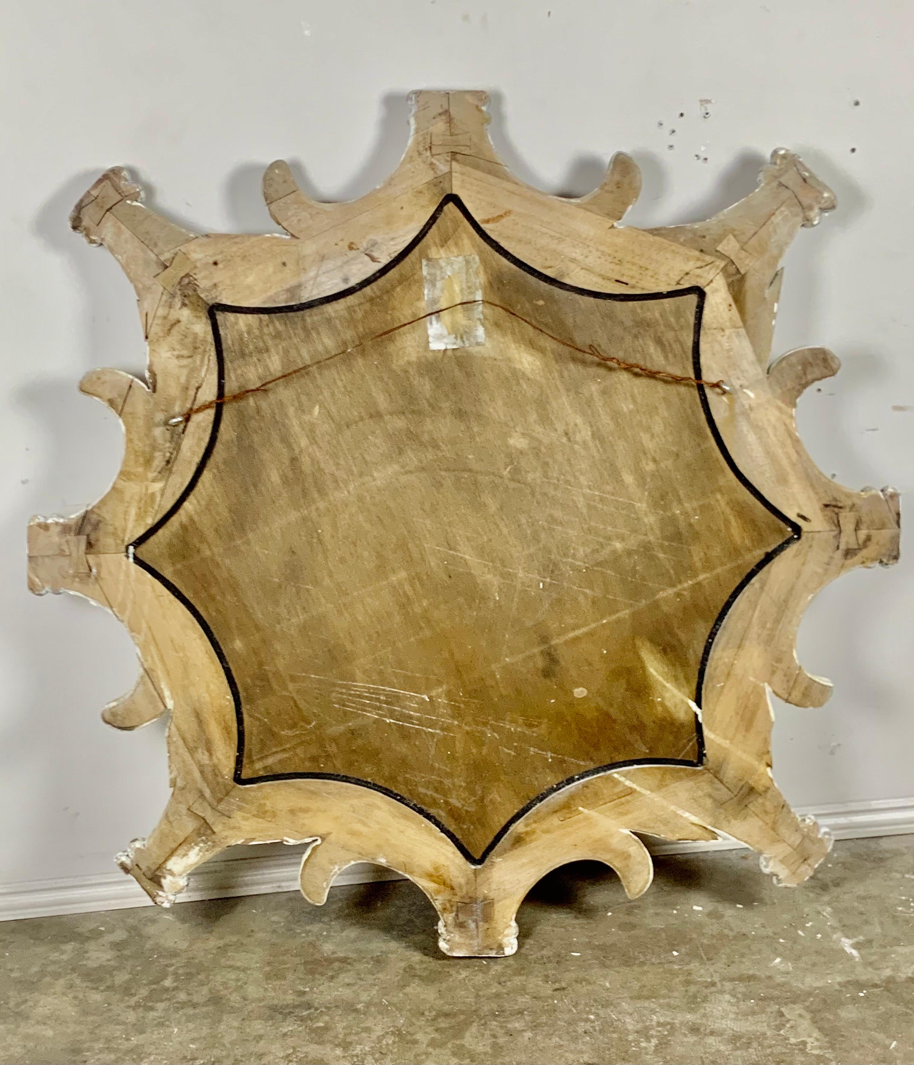 Monumental Painted Italian Star Shaped Mirror, Mid-20th Century 6