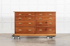 Monumental Pair 19thC English Mahogany Haberdashery Drawers