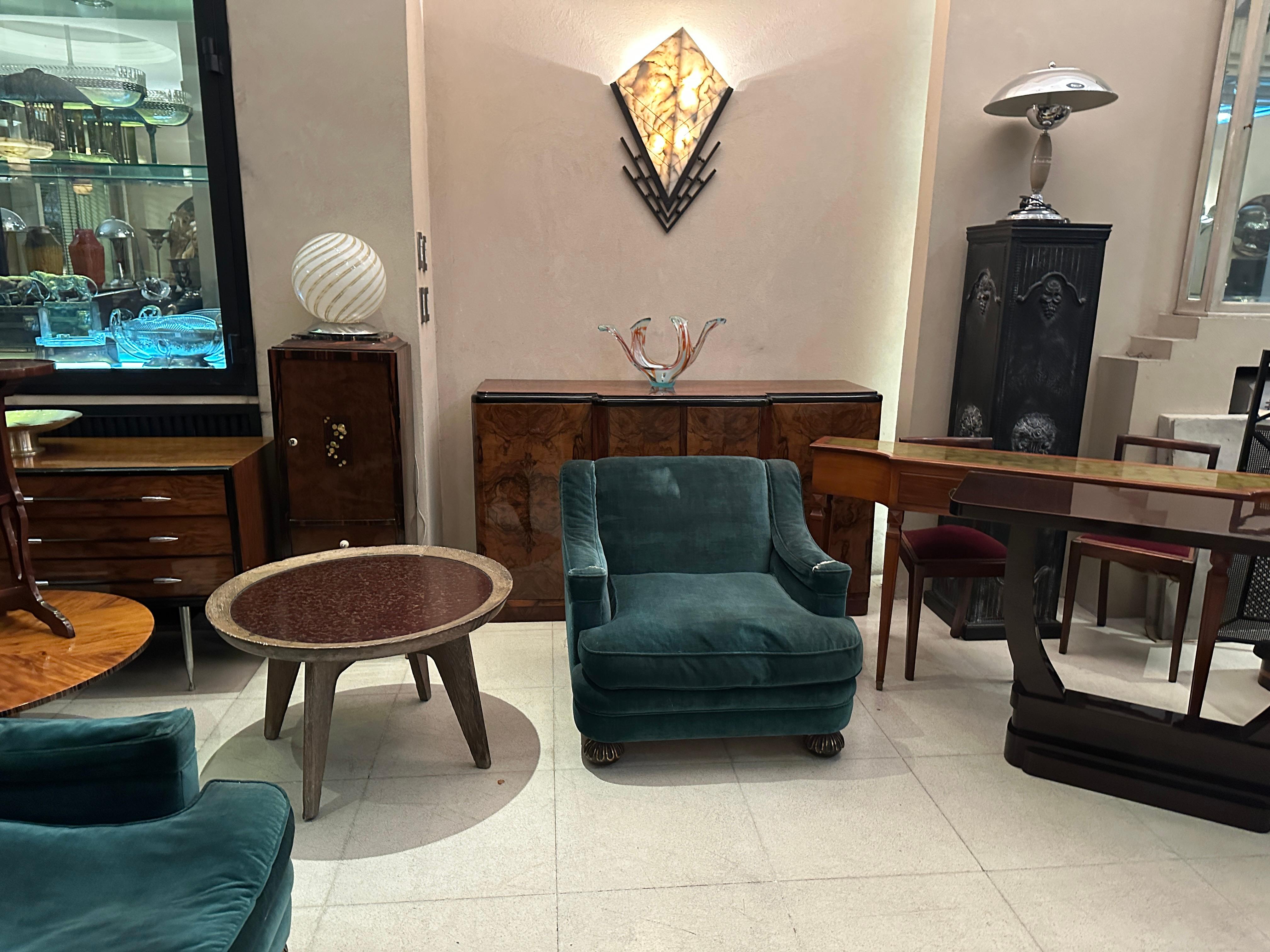 Paire monumentale d'appliques Art Déco en albâtre et fer, 1920, France en vente 4
