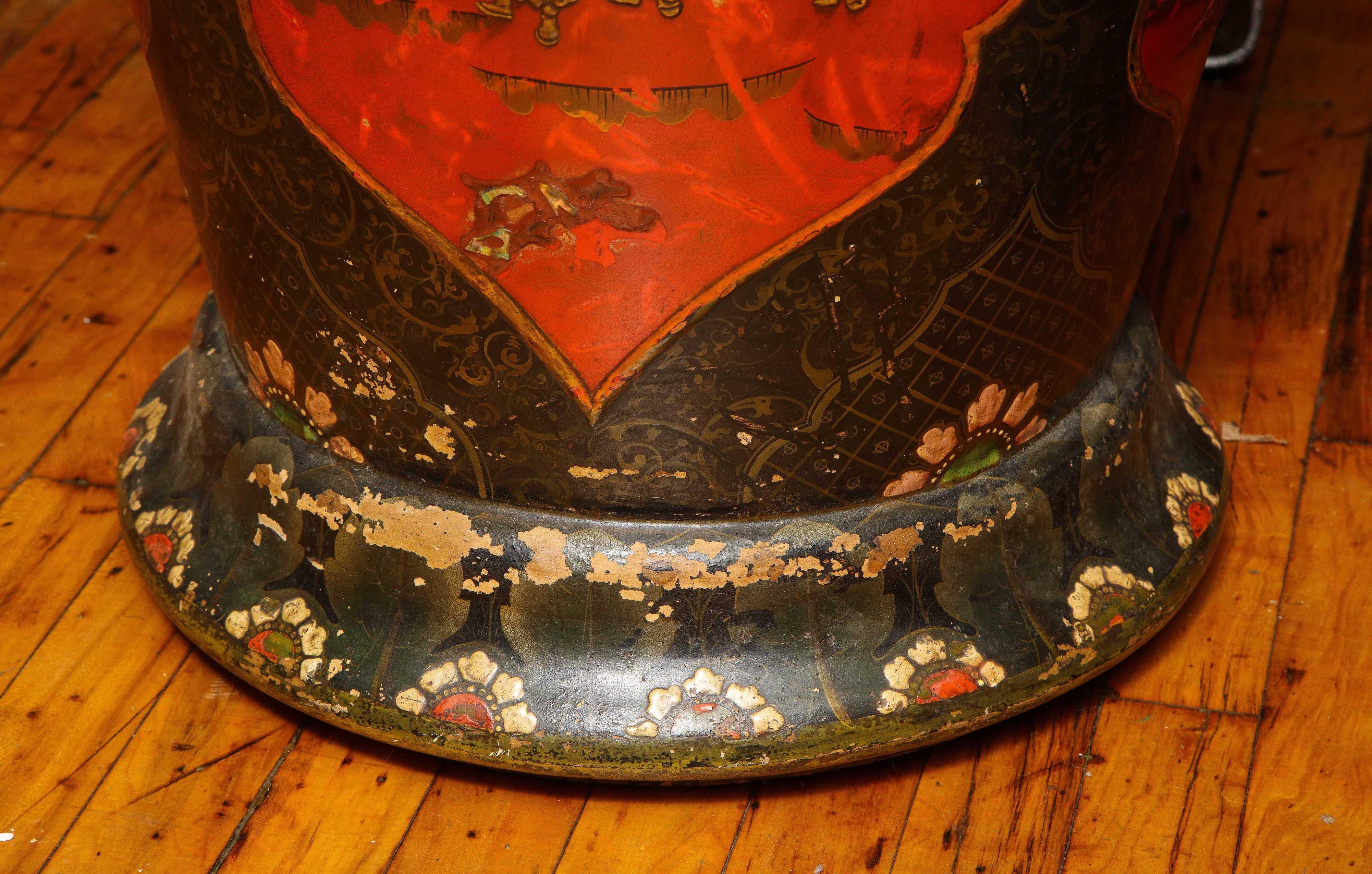 Monumental Pair of Berlin Faience Red and Black-Lacquered Vases For Sale 2