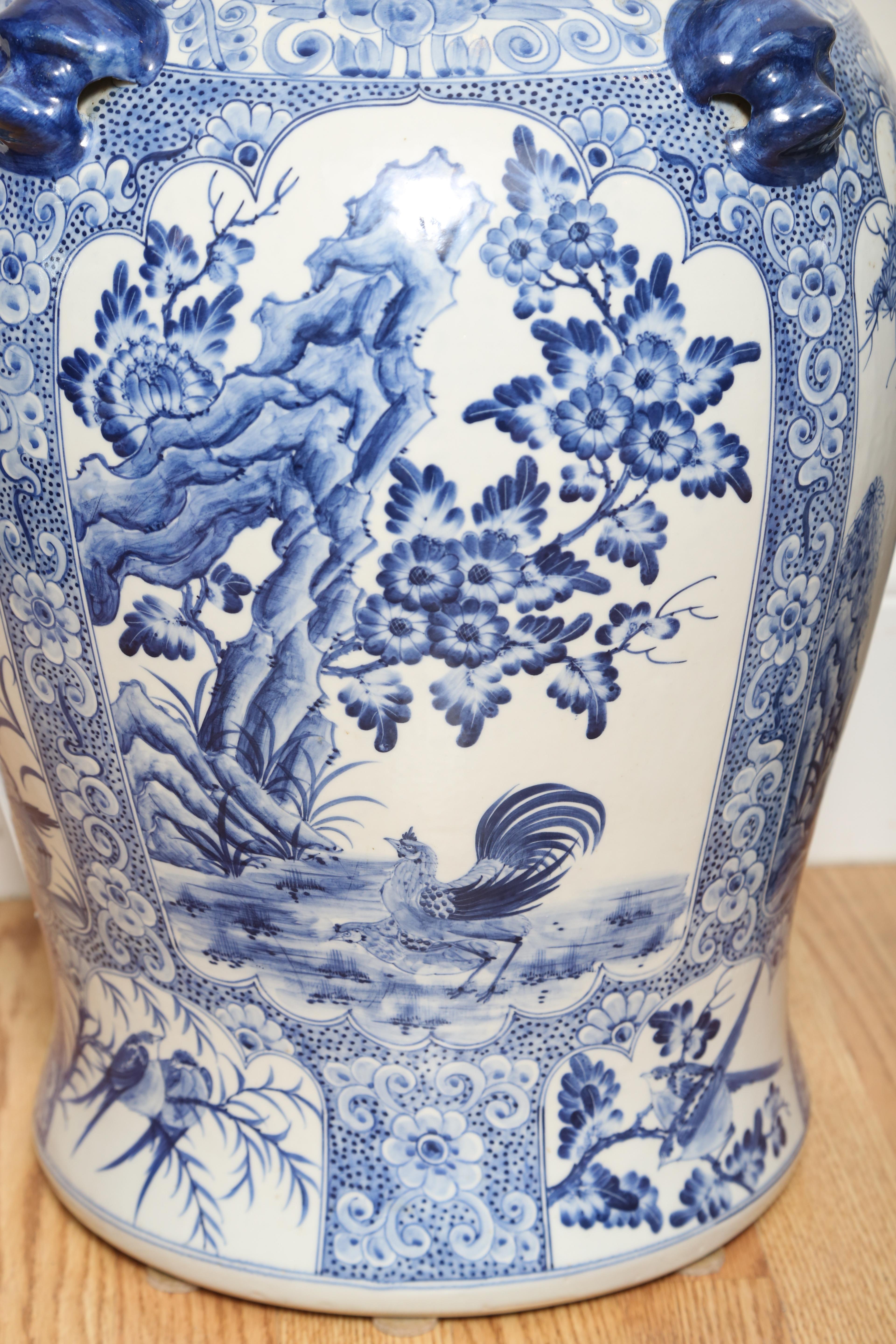 Monumental Pair of Blue and White Chinese Ginger Jars 6