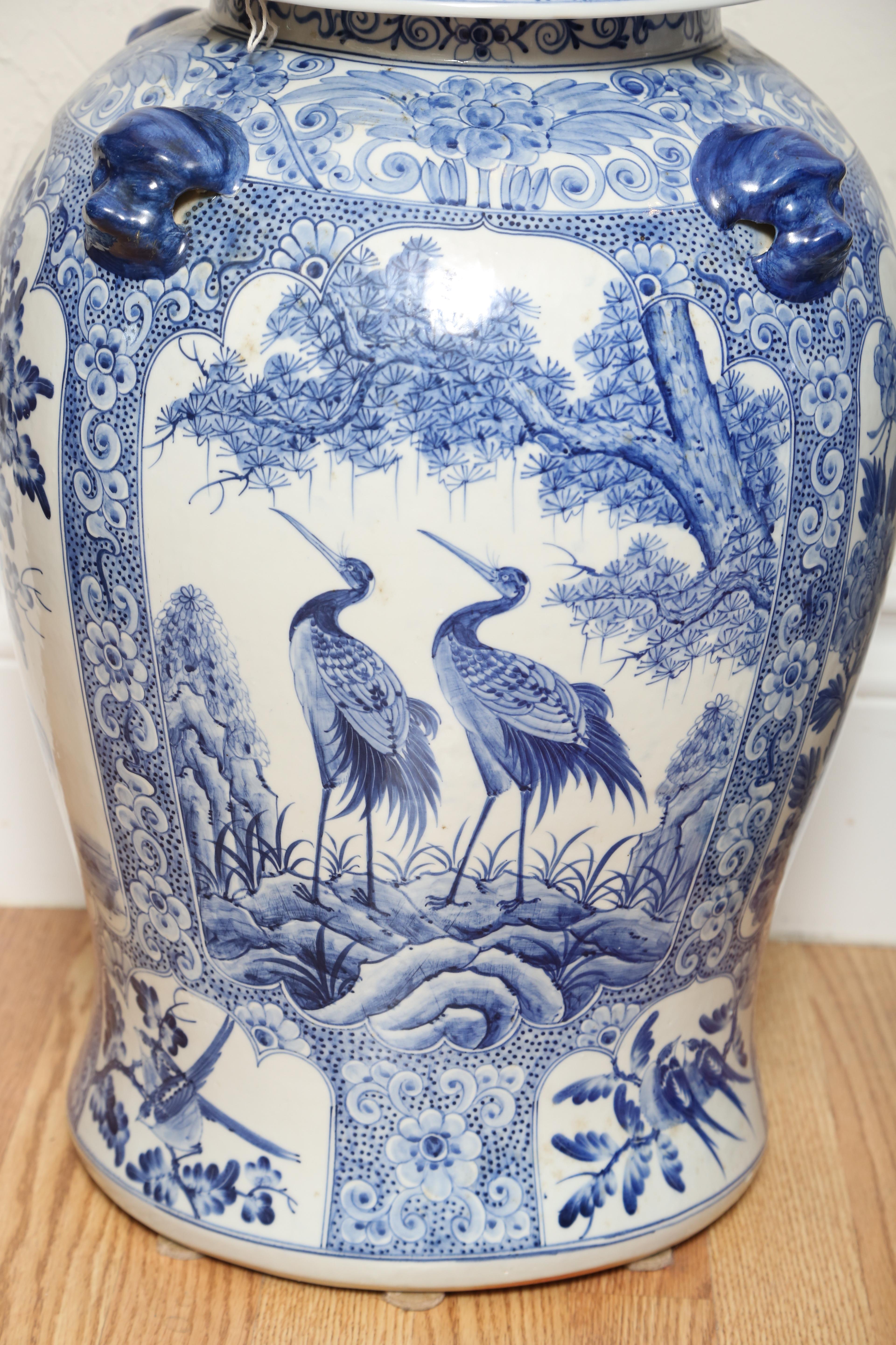 Monumental Pair of Blue and White Chinese Ginger Jars 2